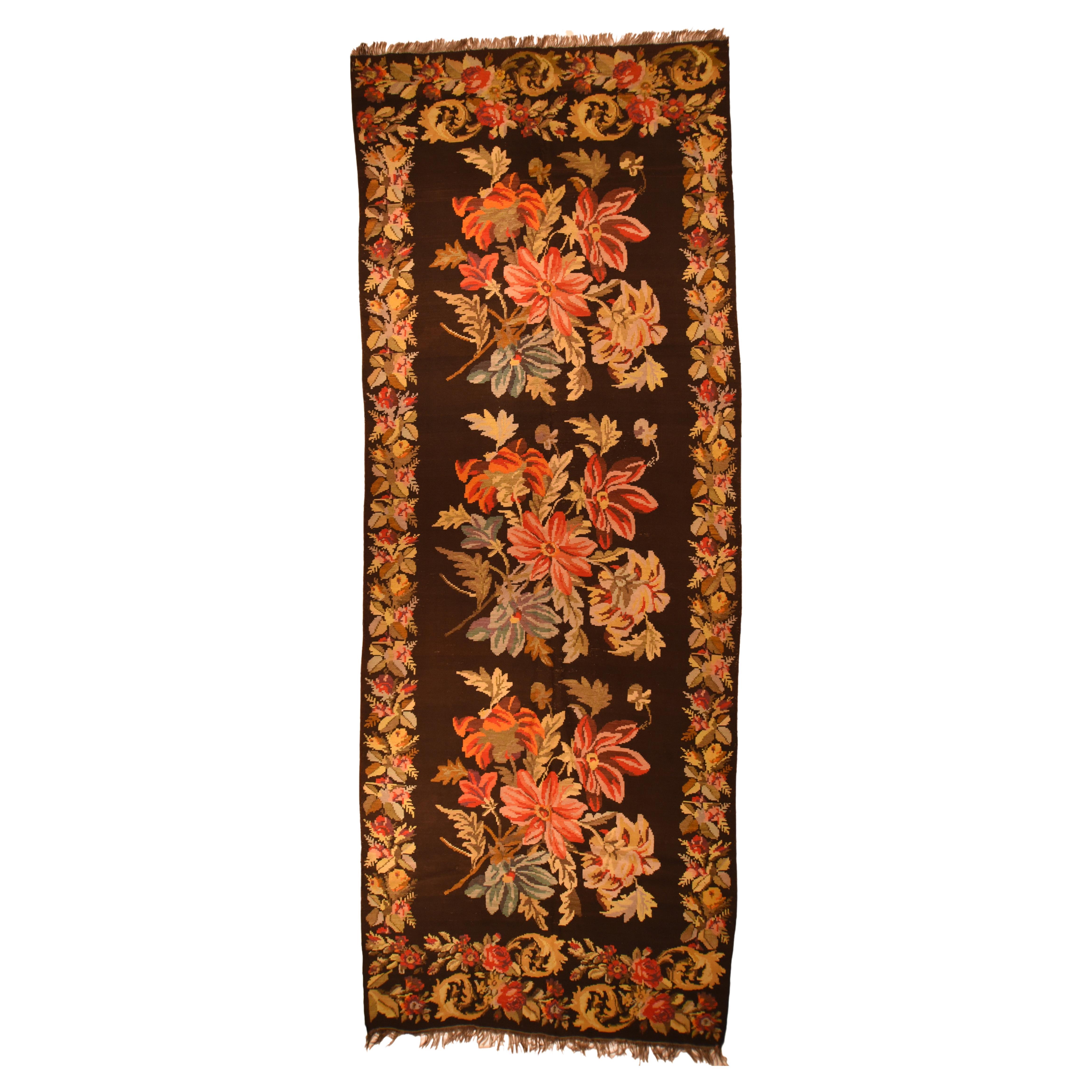 Rumänischer Besserabian-Teppich im Vintage-Stil 5'5'' x 14'2''