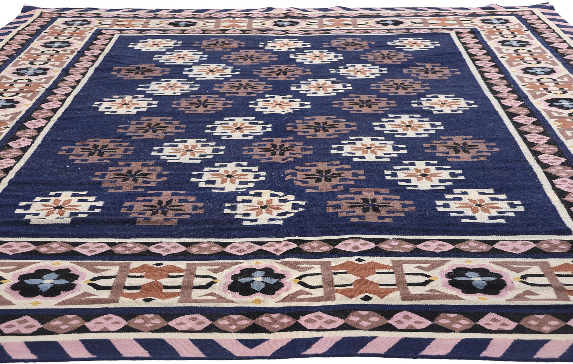 Rumänischer Kilim-Teppich aus Maramures von 1970 mit Modernität (Kelim) im Angebot