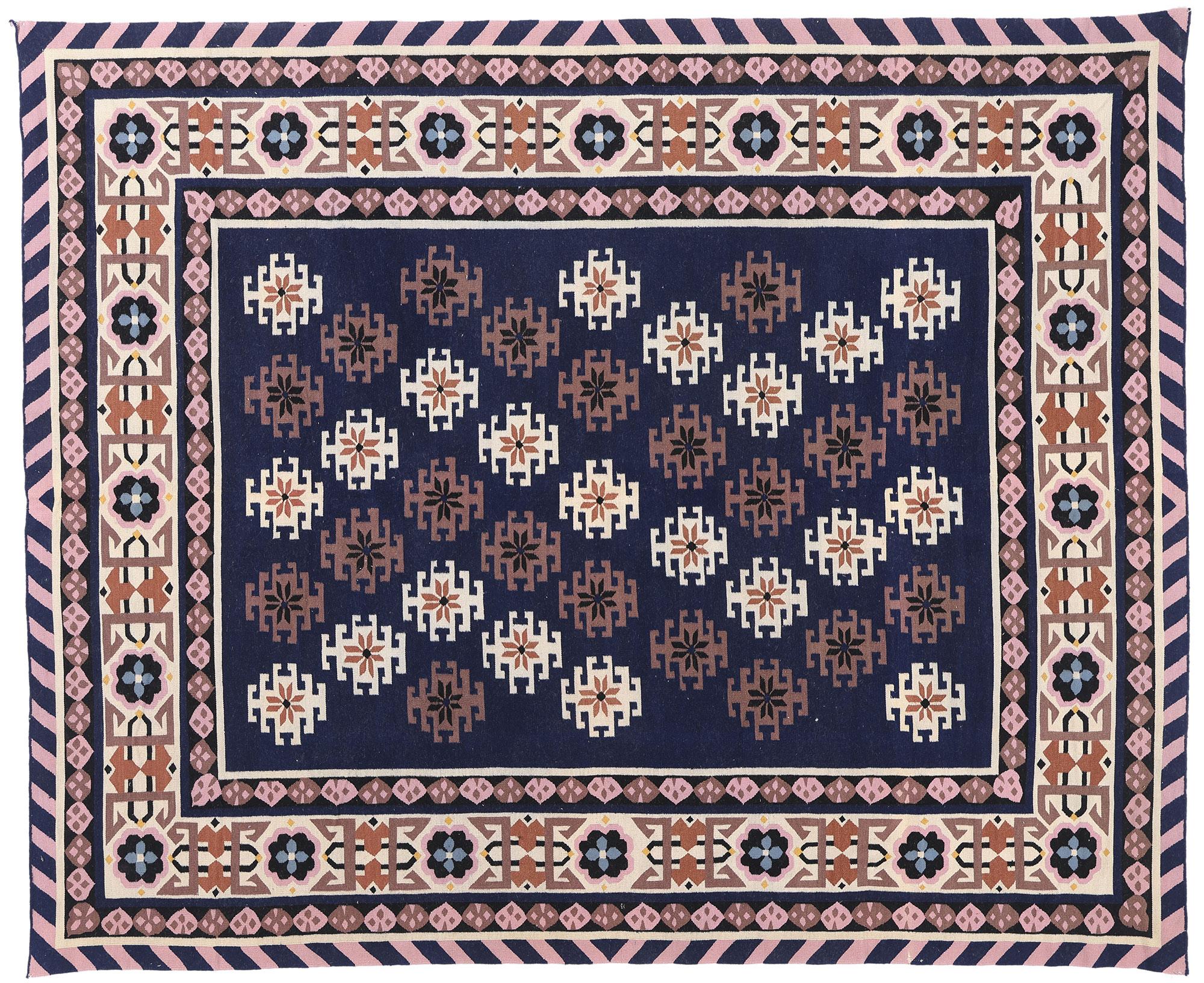 Rumänischer Kilim-Teppich aus Maramures von 1970 mit Modernität im Angebot 3
