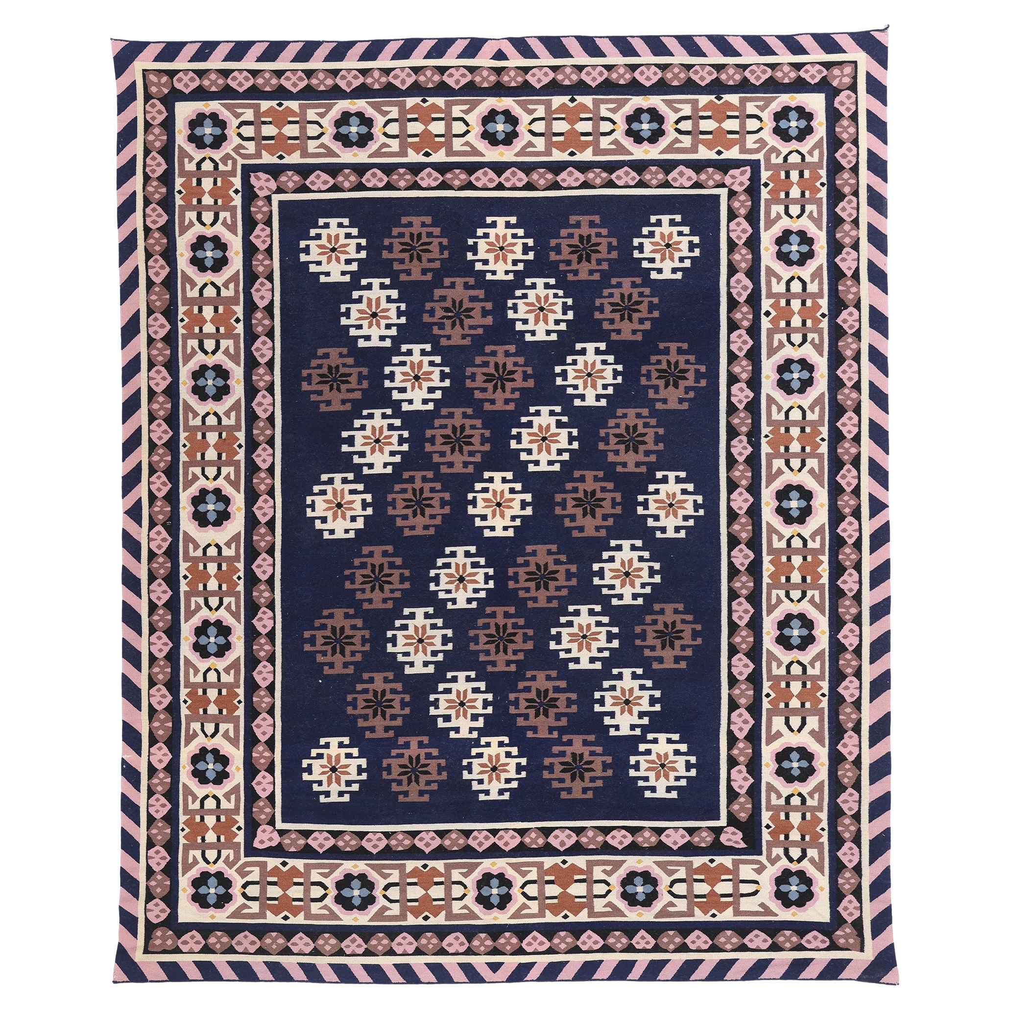1970's Maramures Romanian Kilim Carpet with Modern Style