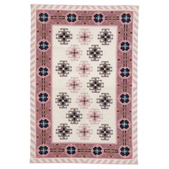 Vintage Romanian Geometric Kilim Rug with Modern Tribal Style