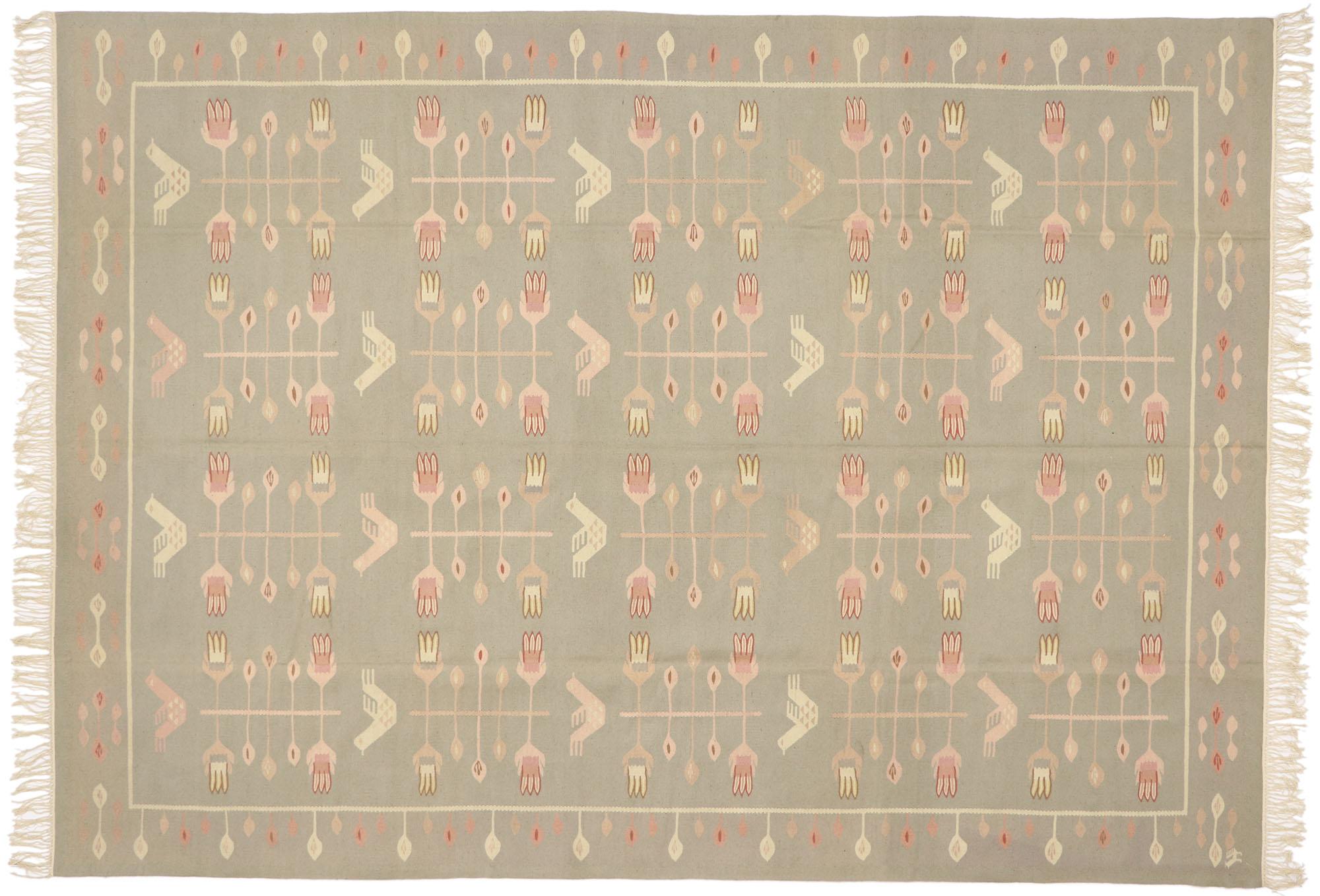 Alfombra Kilim rumana vintage de estilo rústico en venta 2