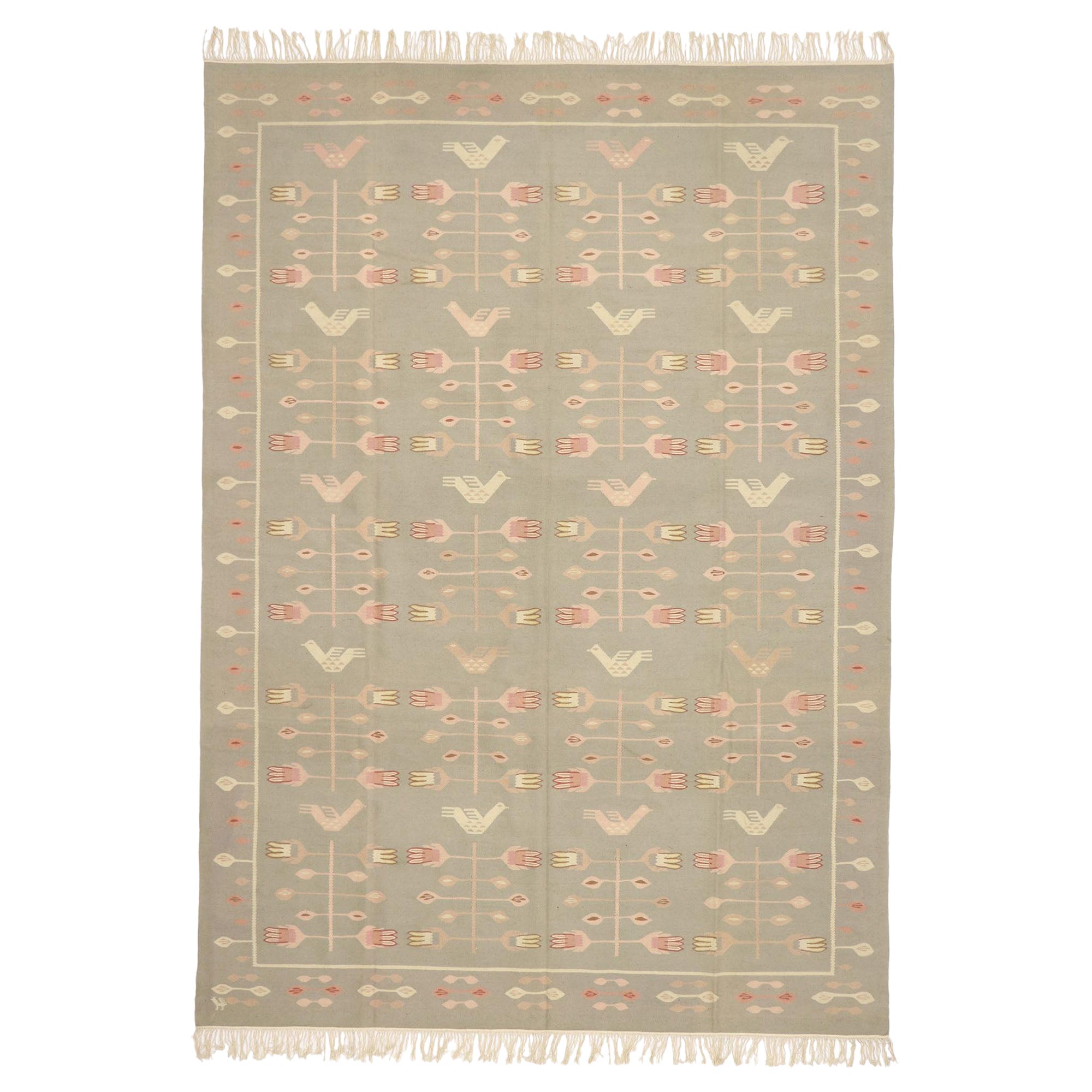 Rug & Kilim rumeno vintage in stile cottage