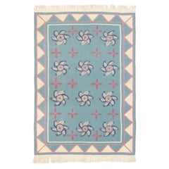 Rumänischer Vintage-Kelim-Teppich im Volkskunststil aus Rumänien
