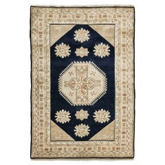 Vintage Romanian Medallion Design Rug