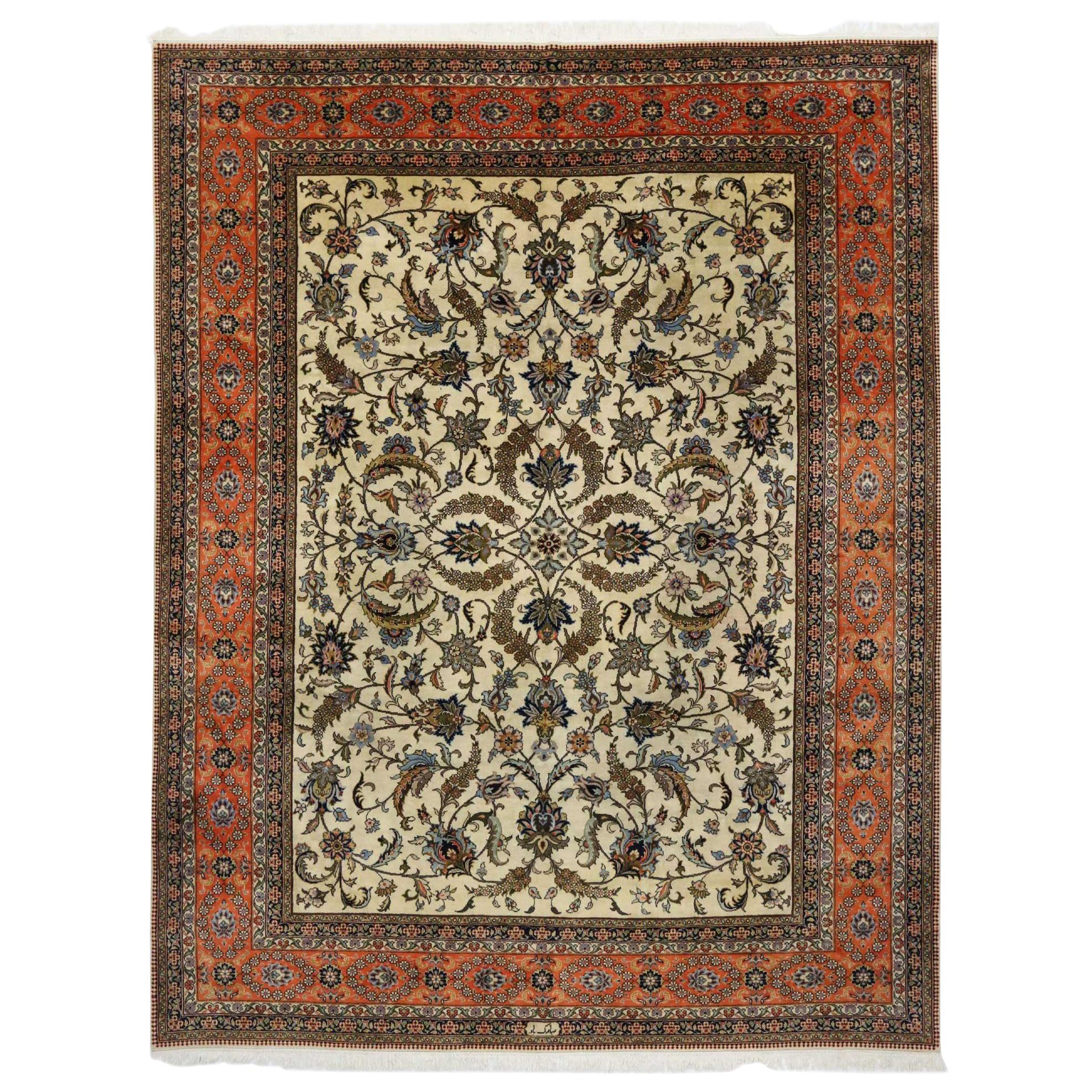 Vintage Romanian Palace Size Rug with Old World Art Nouveau Cottage Style For Sale