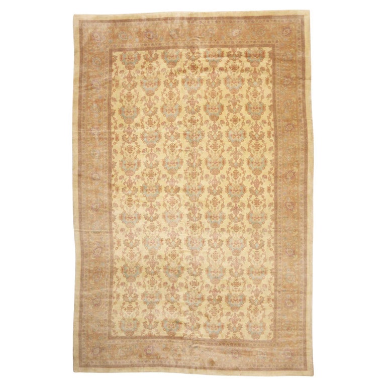 Vintage Romanian Rug Hotel Lobby Size Carpet For Sale at 1stDibs