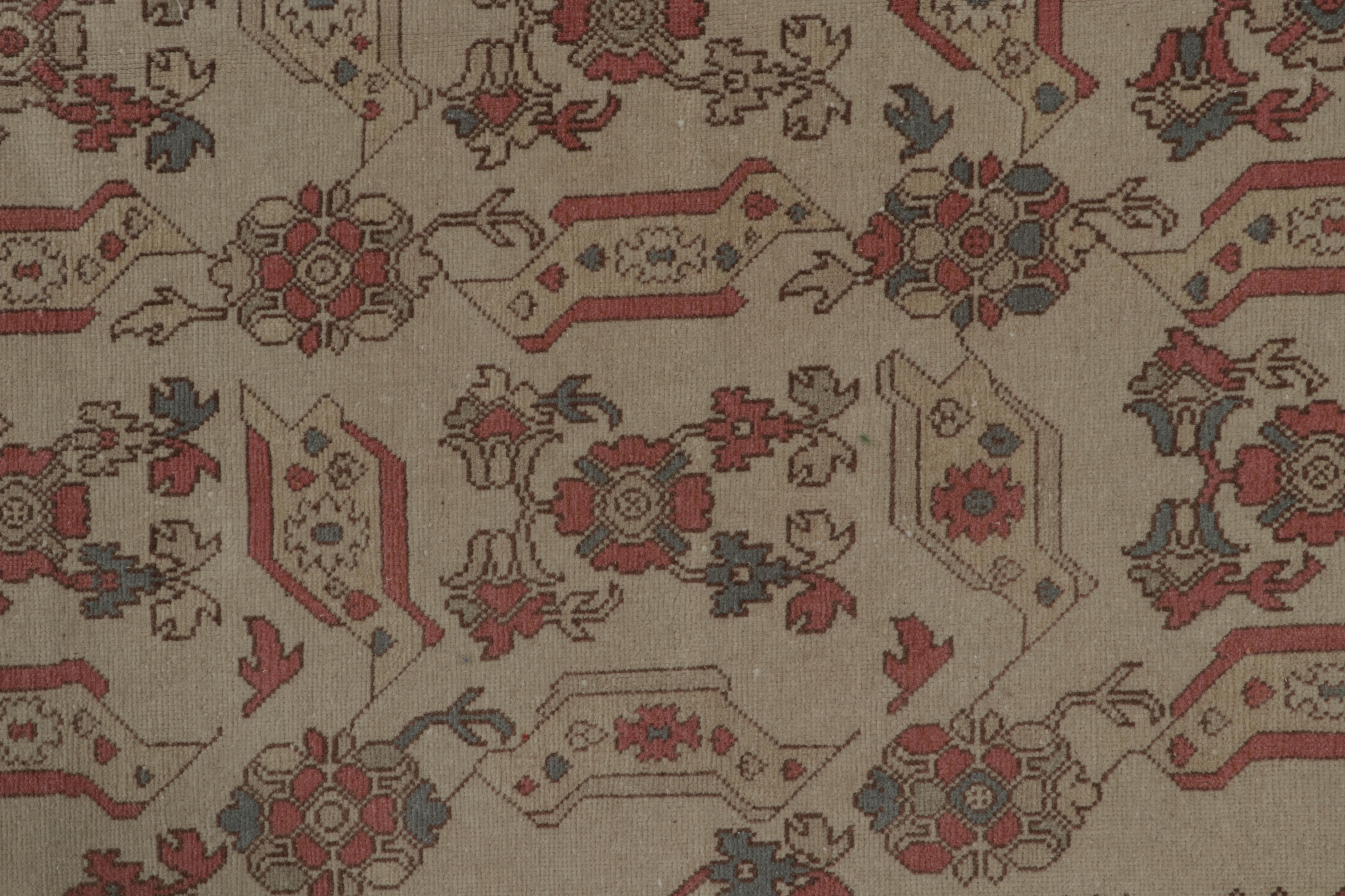 Rumänischer Vintage-Teppich in Beige mit geometrischen Blumenmustern, von Rug & Kilim im Angebot 3