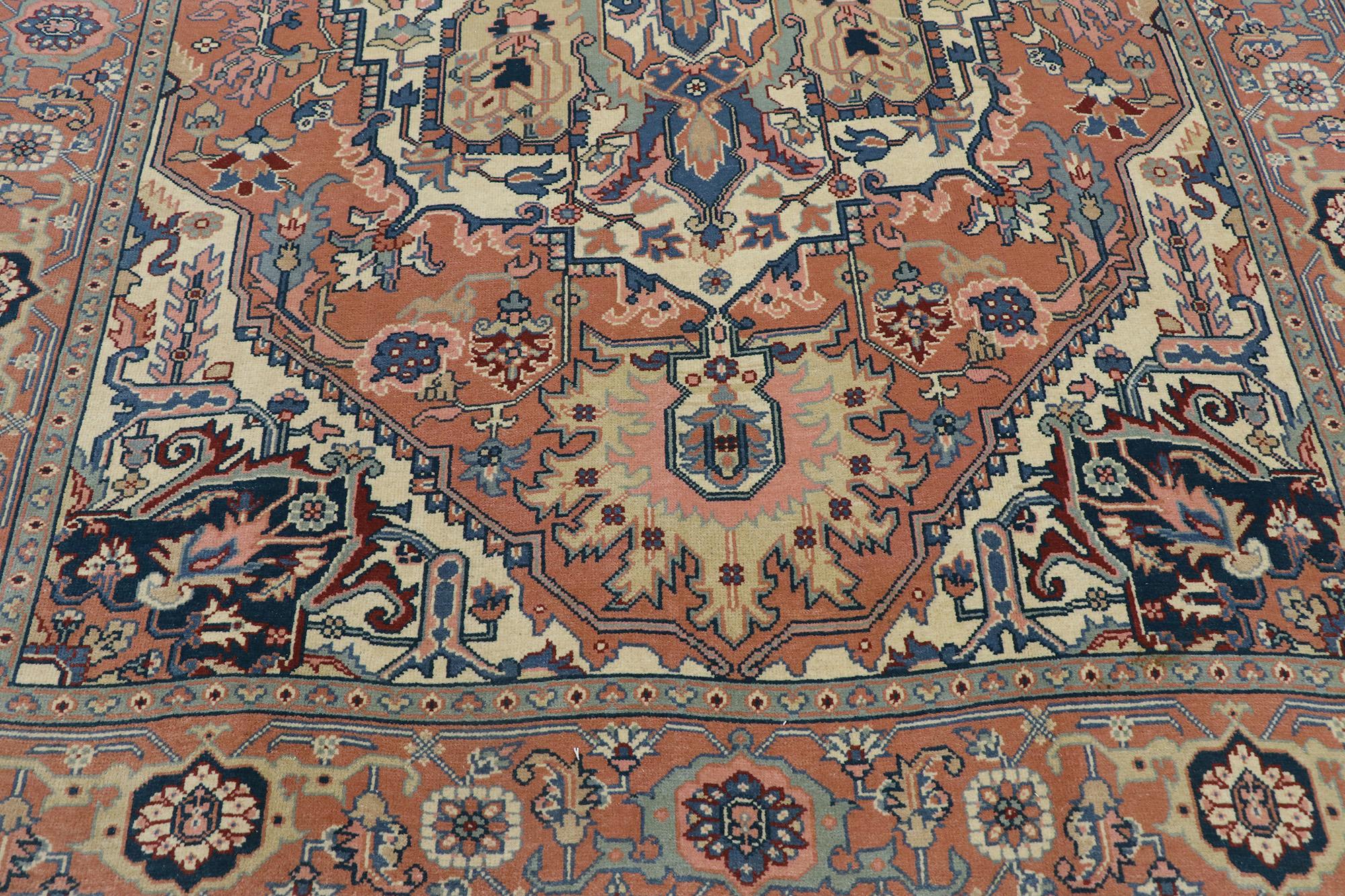20th Century 1980's Romanian Serapi Carpet For Sale