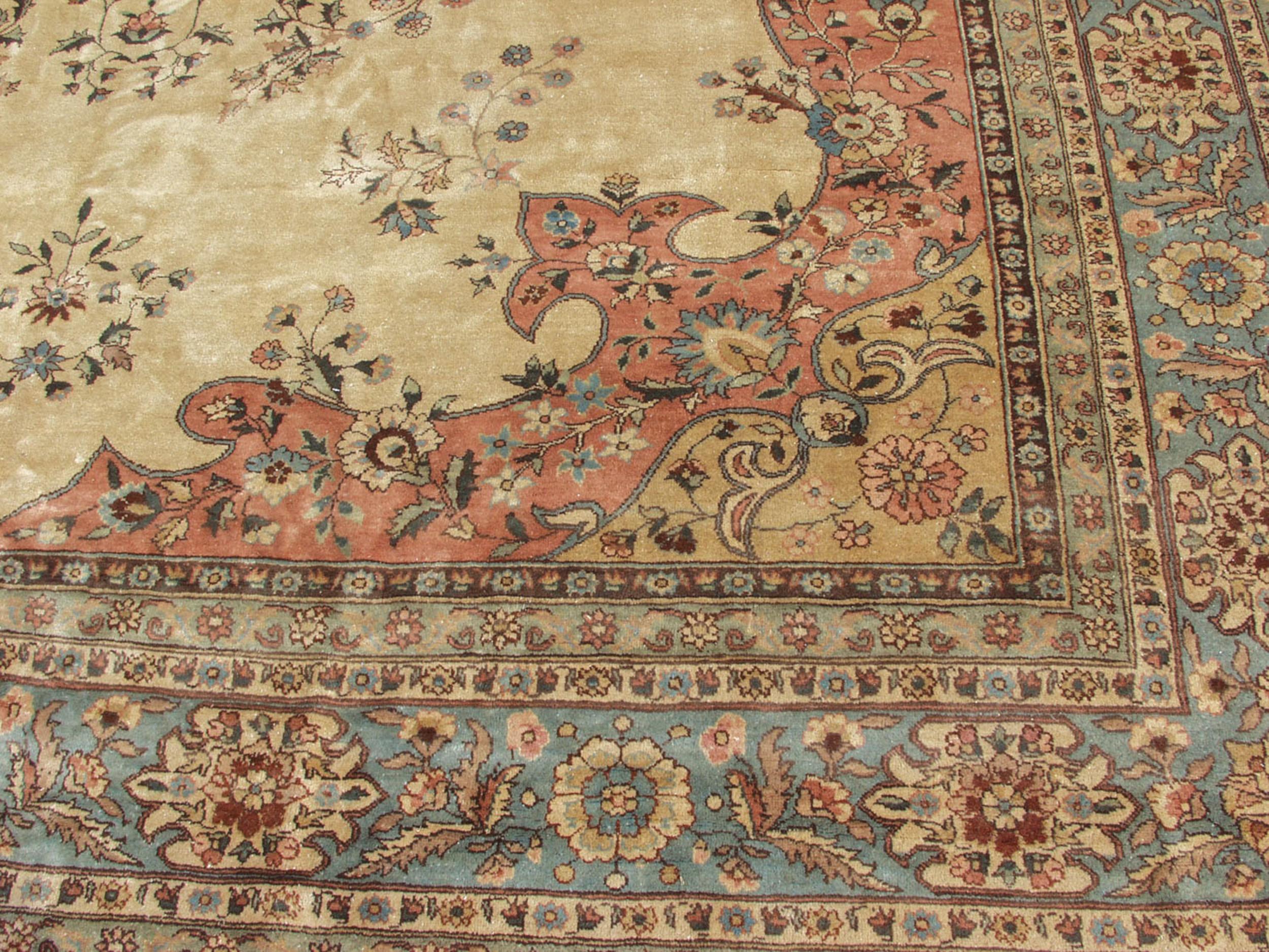Mid-20th Century Vintage Romanian Tabriz Design Carpet  For Sale