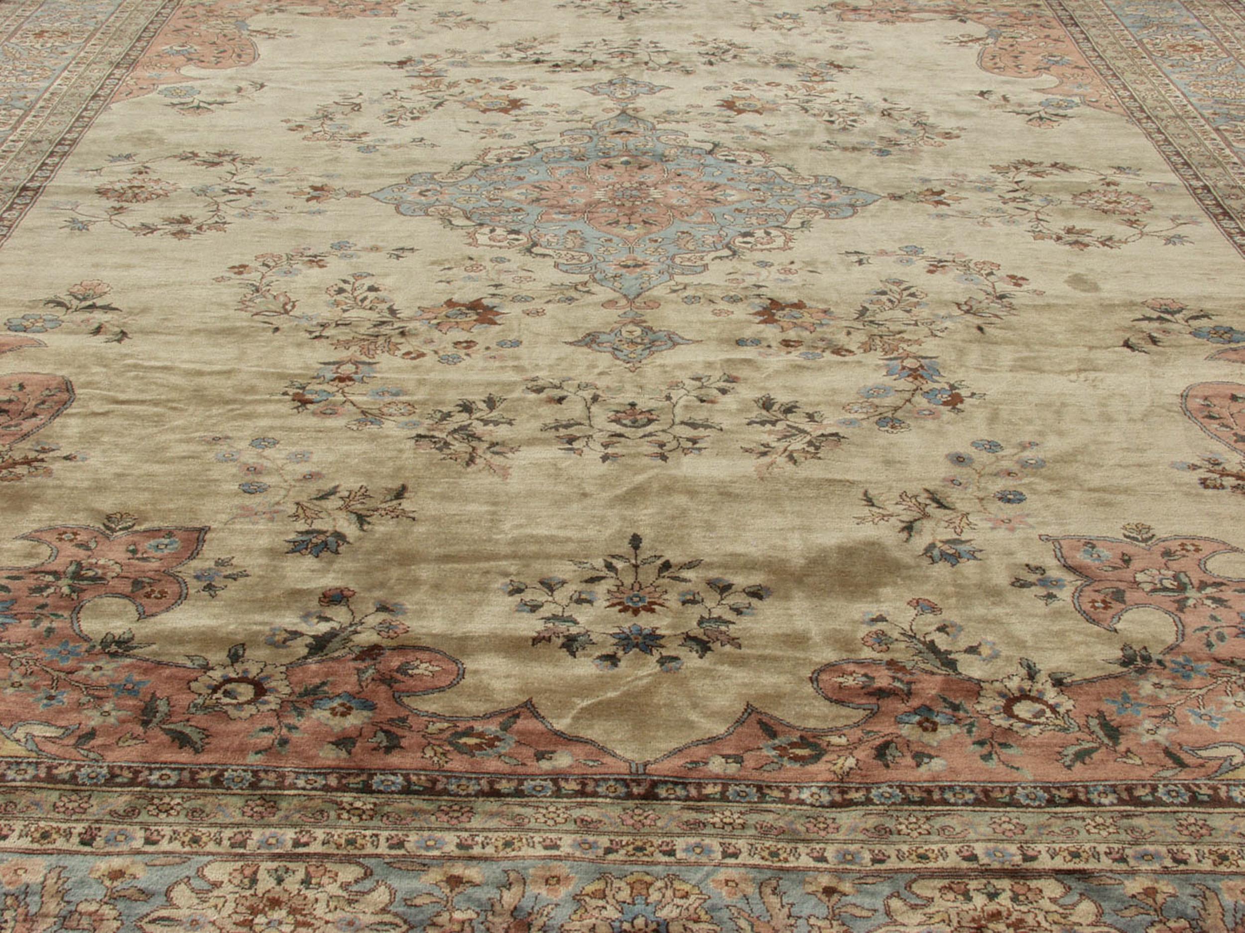 Wool Vintage Romanian Tabriz Design Carpet  For Sale