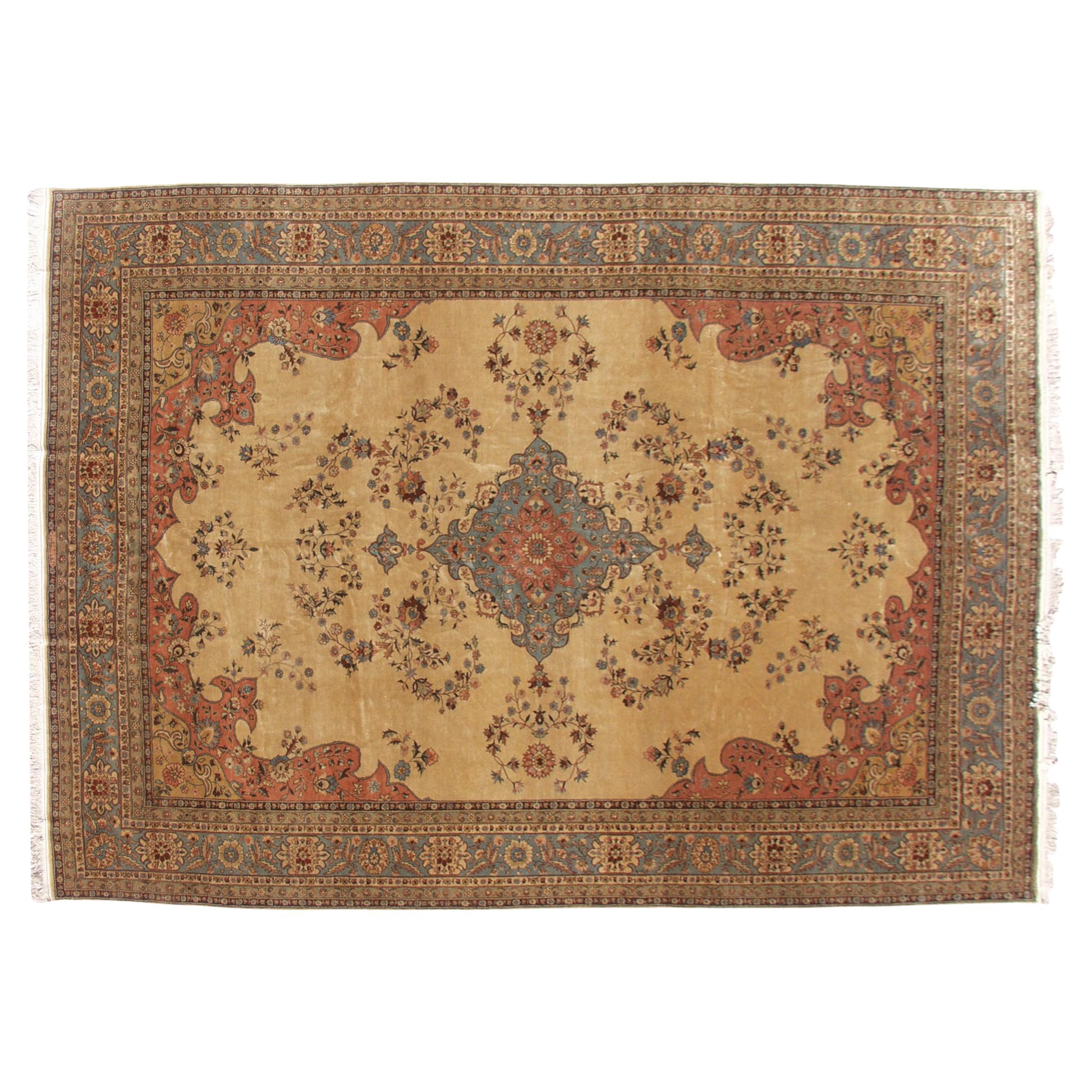 Vintage Romanian Tabriz Design Carpet  For Sale