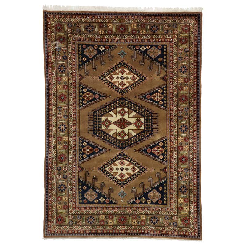 Vintage Spanish Area Rug with Modern Tribal Style For Sale at 1stDibs
