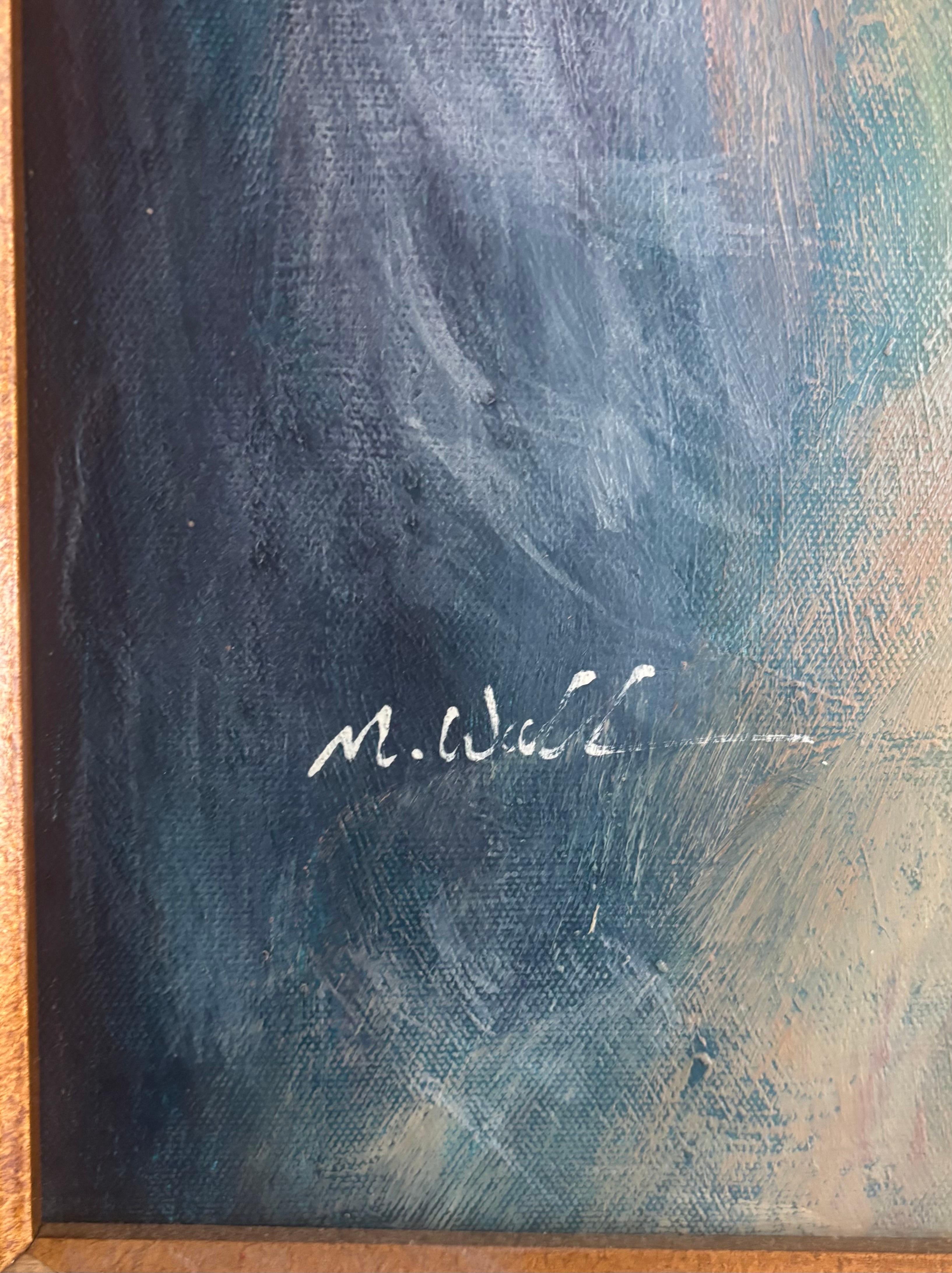 Vintage Romantische Figurative Ölgemälde einer Frau (20. Jahrhundert) im Angebot