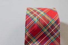 Vintage Romeo 100% silk tie with jacquard plaid motif