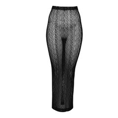 Vintage Romeo Gigli Schwarzer Mesh-Rock