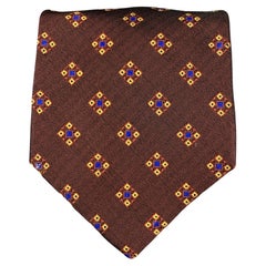 Vintage ROMEO GIGLI Burgundy Yellow Silk Tie