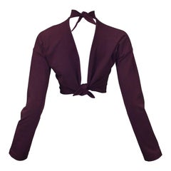 Vintage Romeo Gigli Dark Purple Tie Back Crop Top
