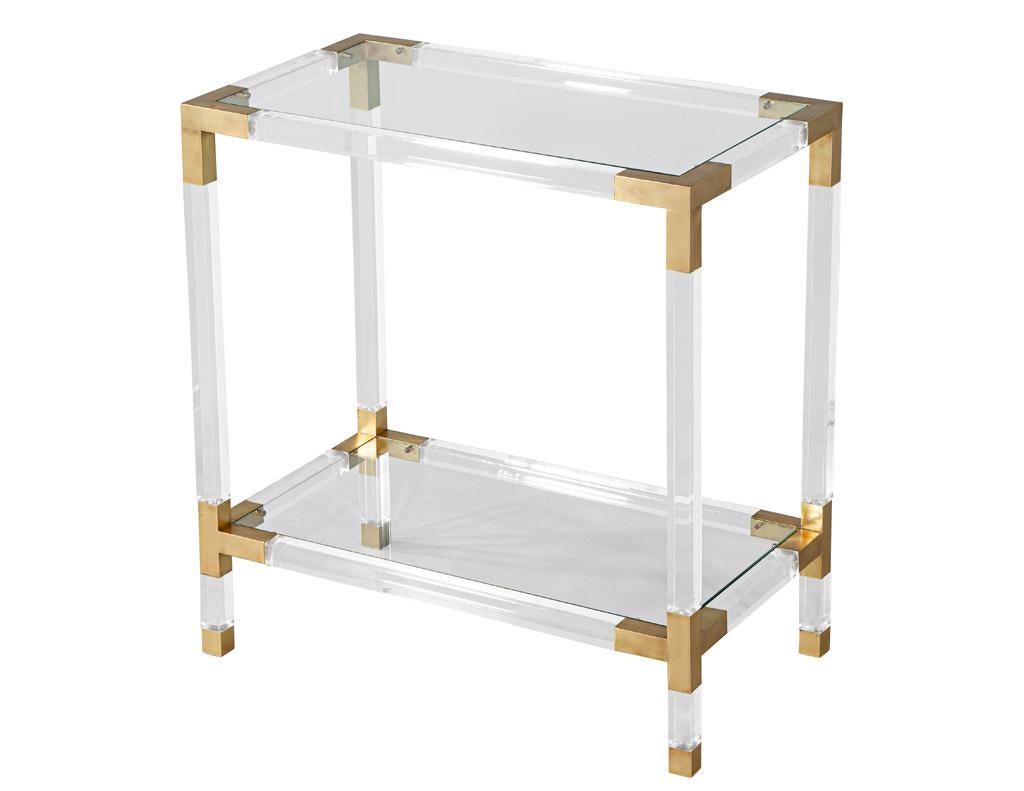 Modern Vintage Romeo Rega Acrylic and Brass Console Table Circa 1970’s For Sale