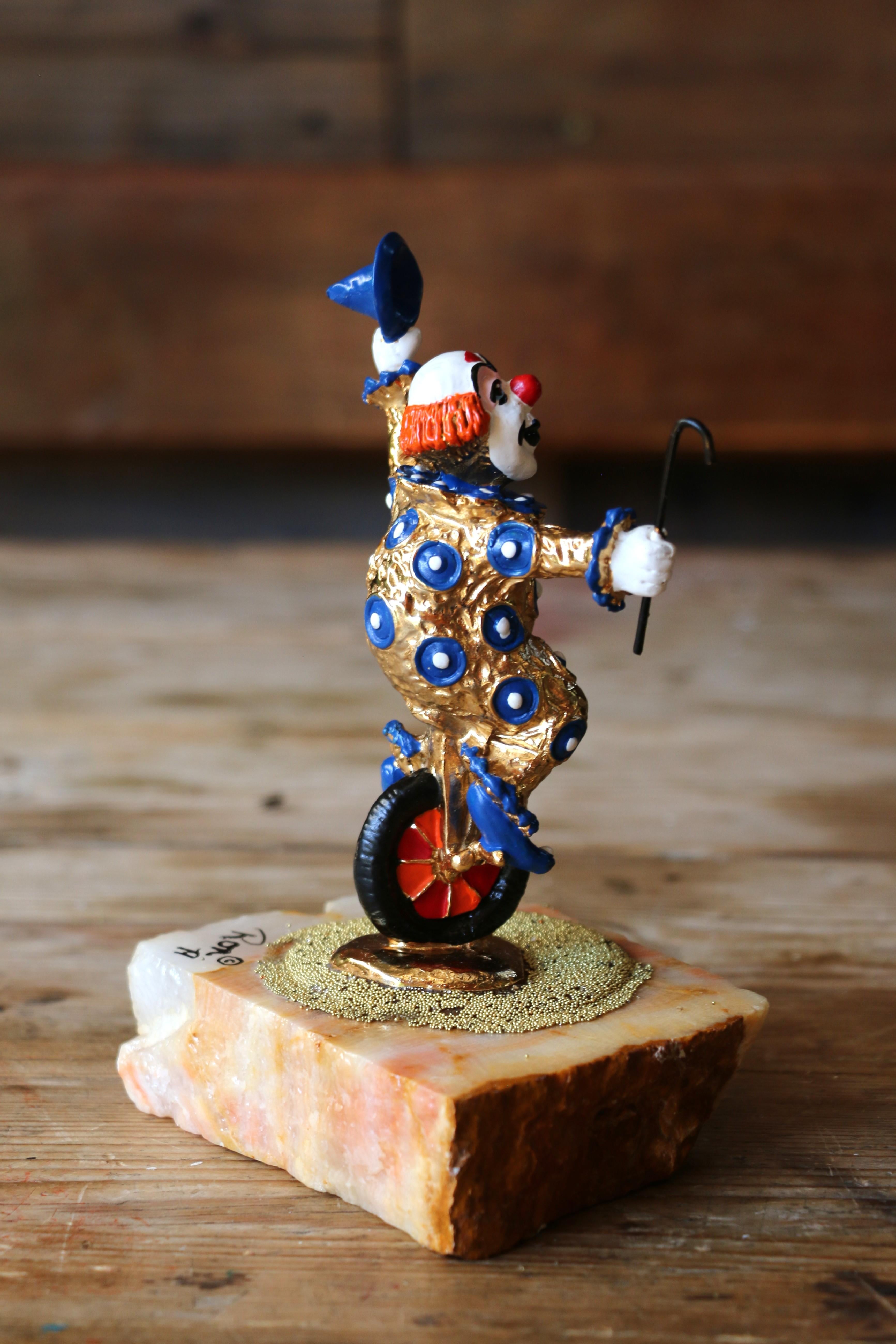 Vintage Ron Lee Clown Circus Figurine su base di onice, 1979 In condizioni buone in vendita a North Hollywood, CA
