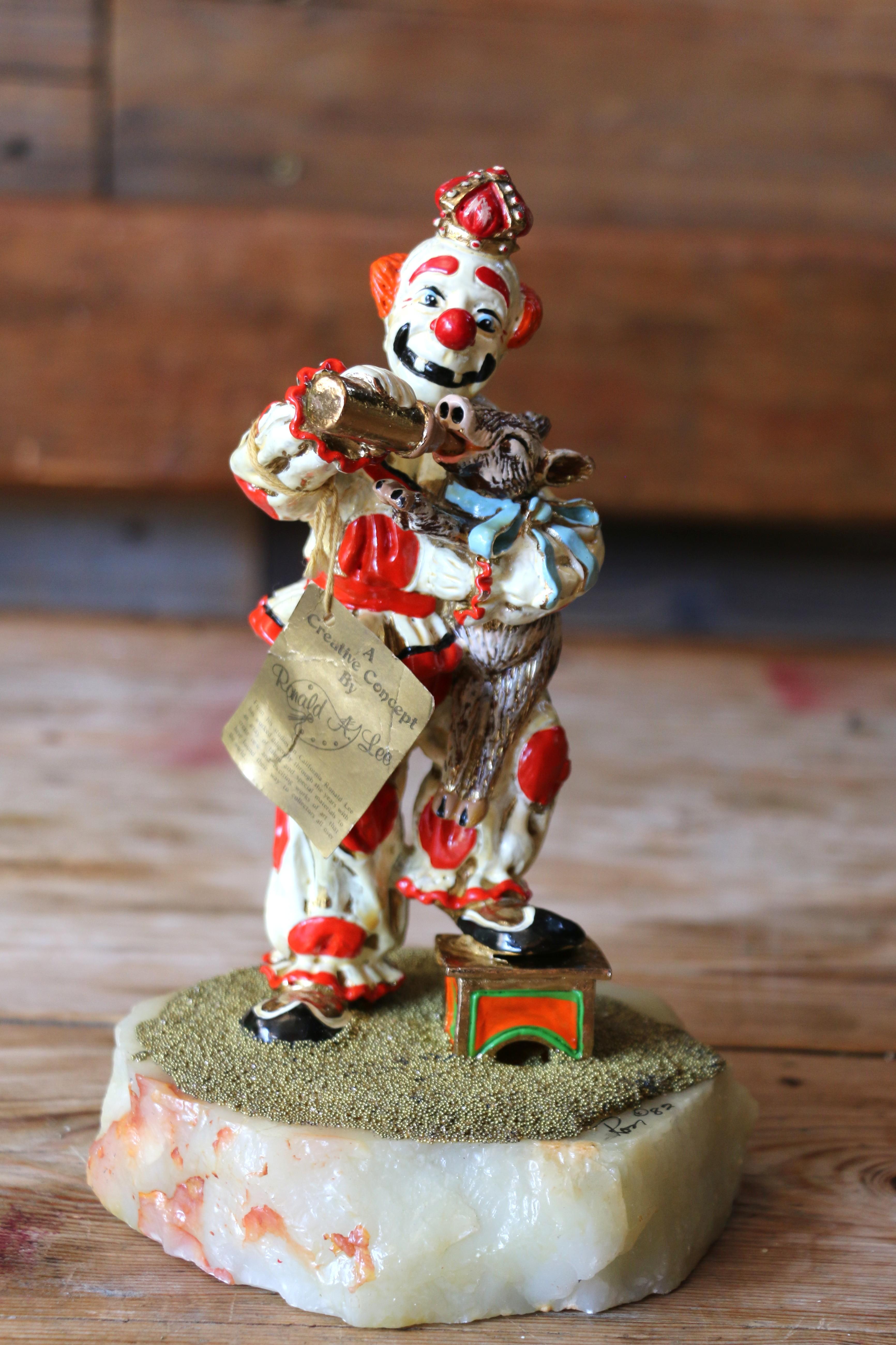 Figurina di clown vintage di Ron Lee, 1982 In condizioni buone in vendita a North Hollywood, CA