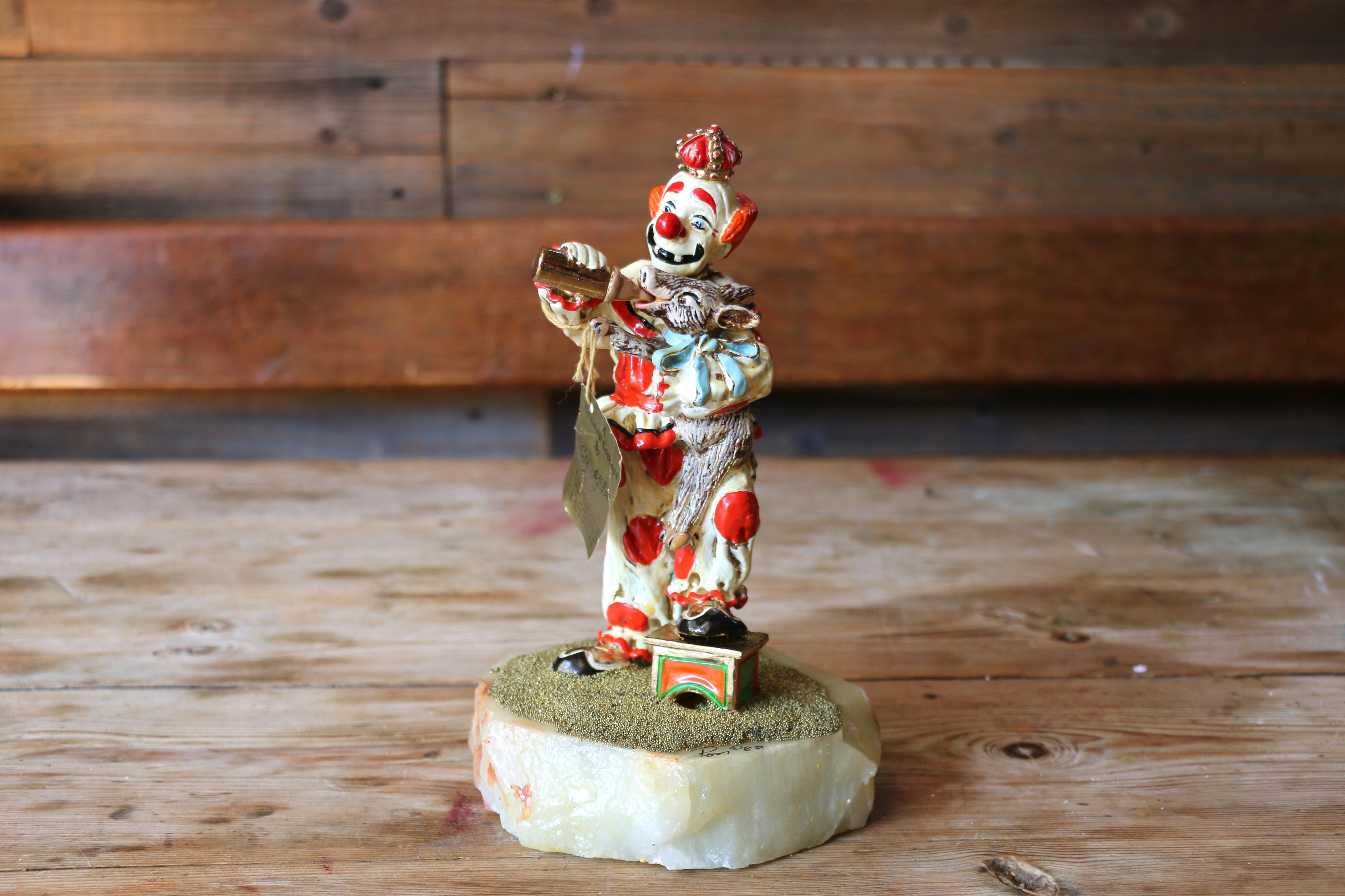 Metallo Figurina di clown vintage di Ron Lee, 1982 in vendita