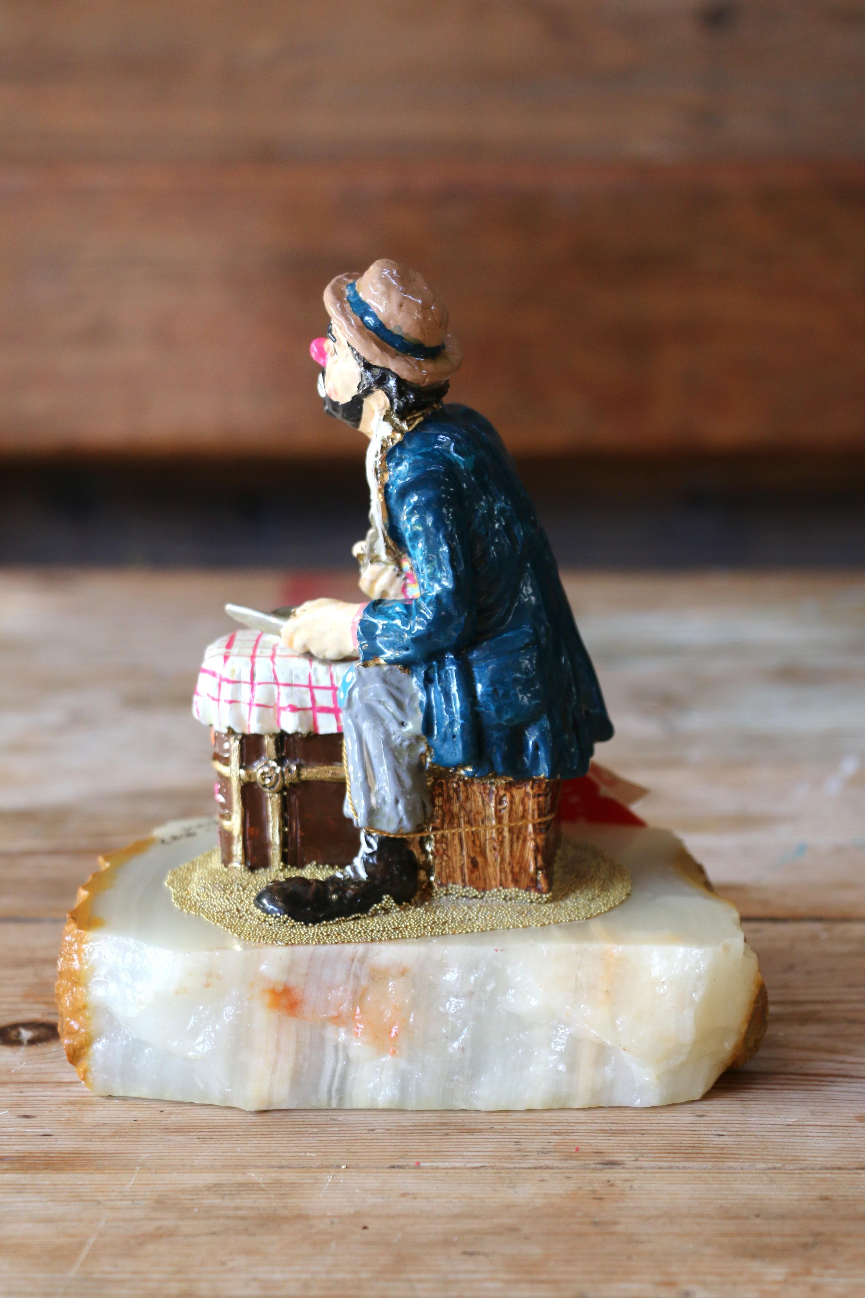 Mid-Century moderno Figurina vintage di Ron Lee Clown intitolata 
