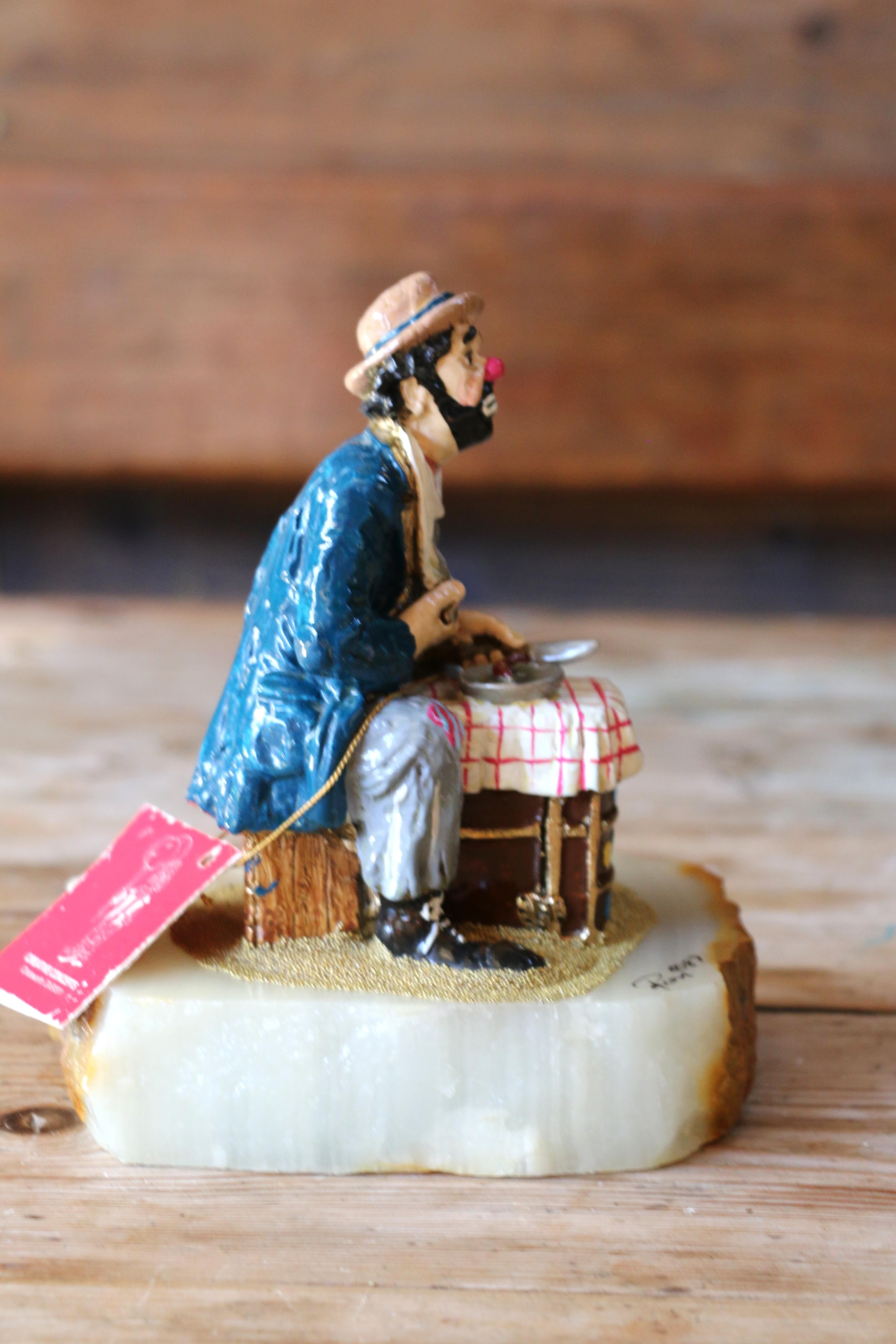 Fine XX secolo Figurina vintage di Ron Lee Clown intitolata 
