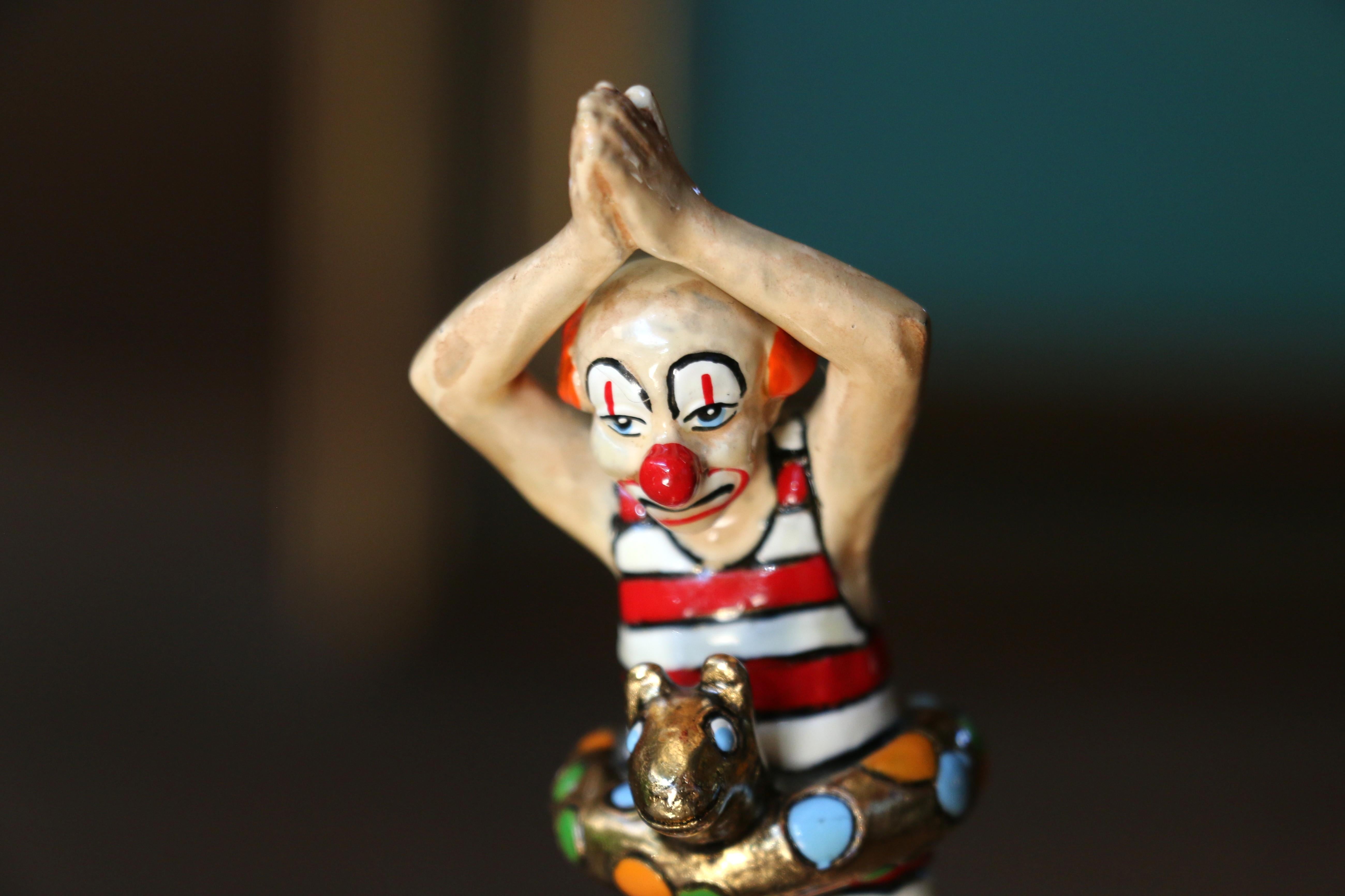 Metallo Scultura clown vintage di Ron Lee, 