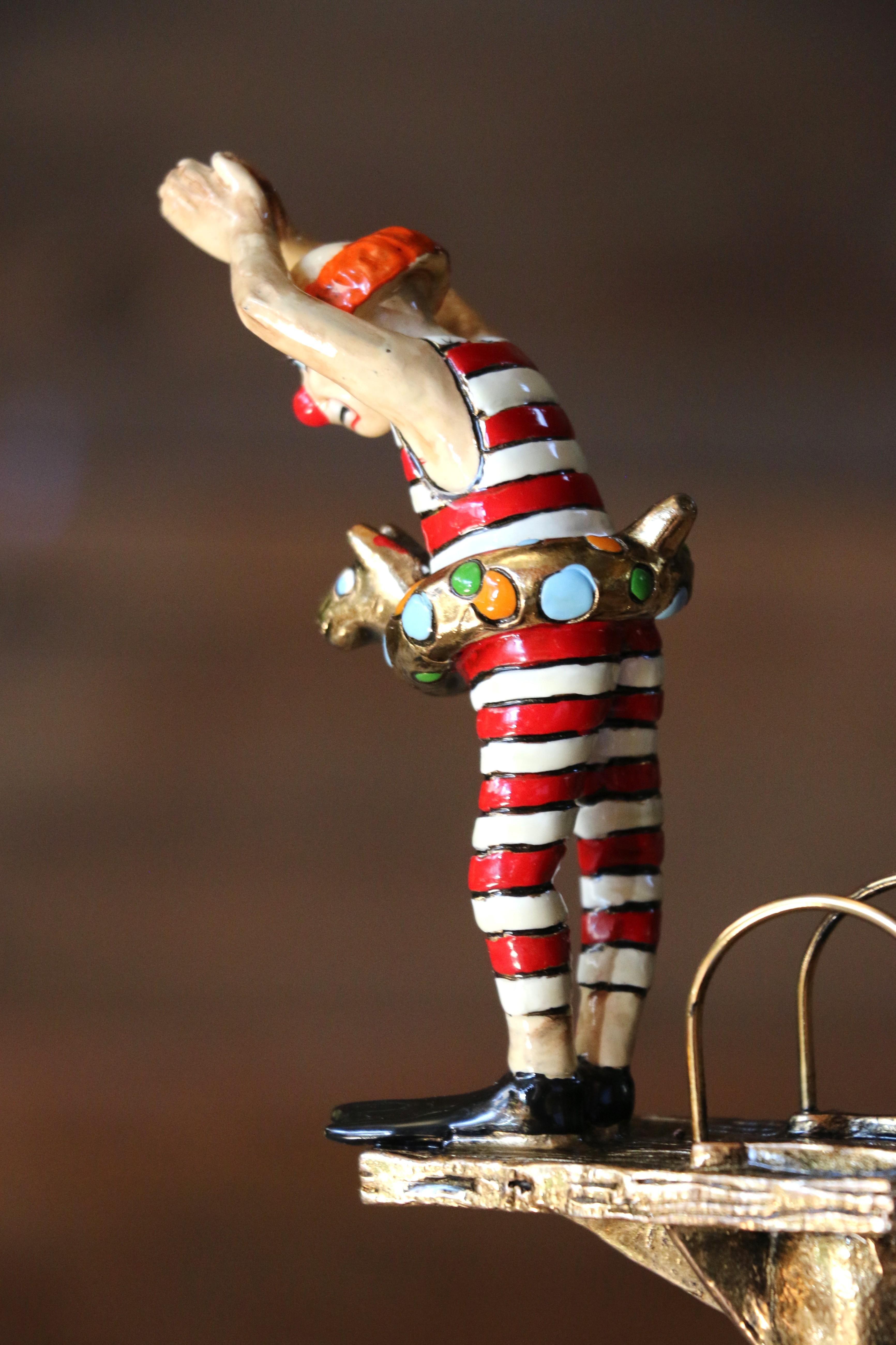 Scultura clown vintage di Ron Lee, 