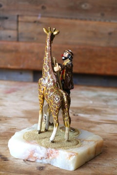 Vintage Ron Lee Clown Sculpture Titled "Washing the Giraffe", 1985