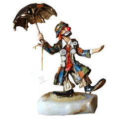 Vintage Ron Lee Hobo Clown "Singing in the Rain" Figurine Statue, 1984