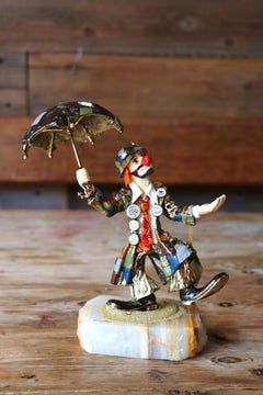 Vintage Ron Lee Hobo Clown "Singing in the Rain" Figurine Statue, 1985