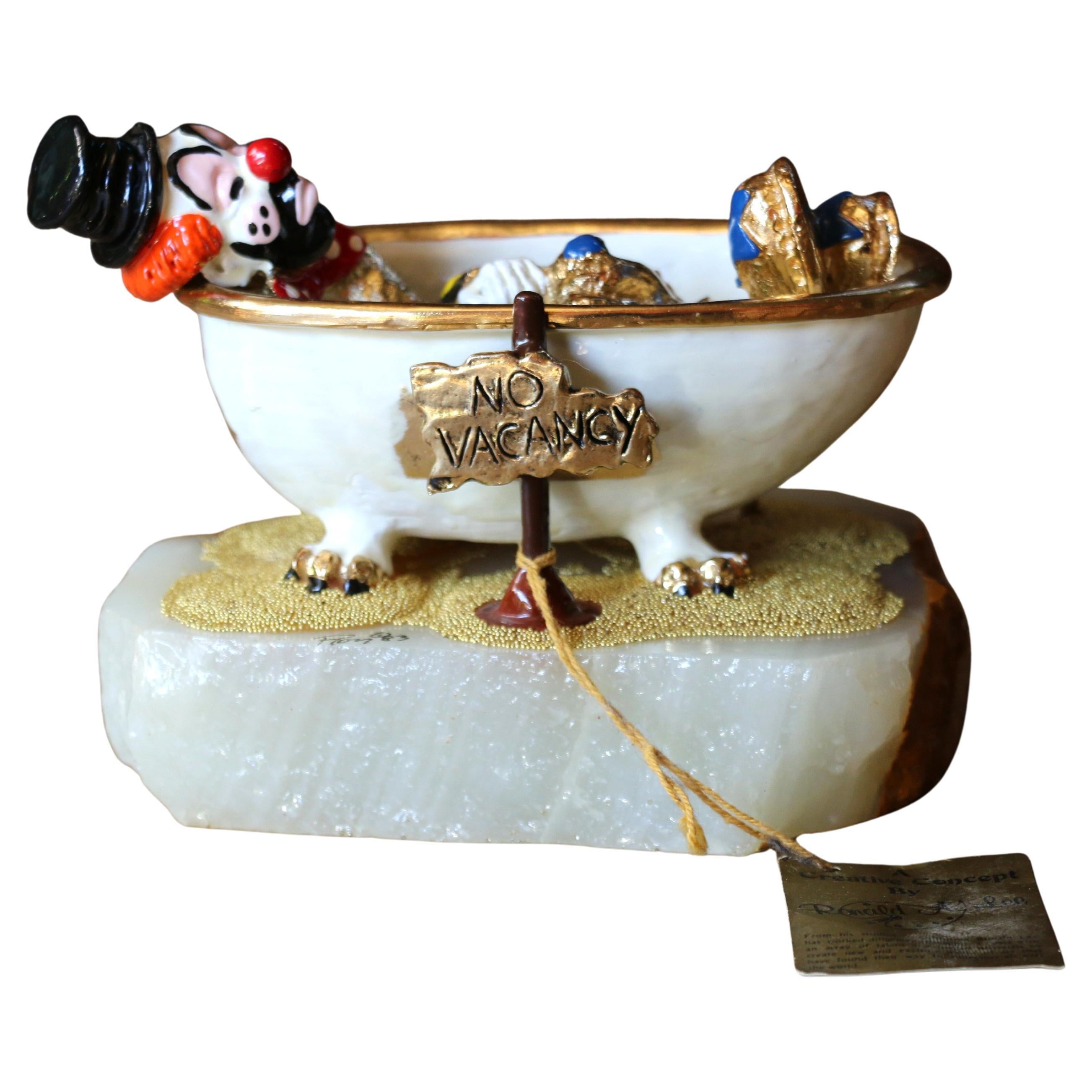 Vintage Ron Lee "Hobo Joe in Tub" Figurina di clown, 1983 in vendita