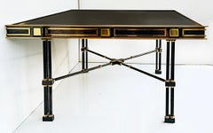Vintage Ron Seff Substantial Gun Metal Bronze & Brass Table, circa 1980s