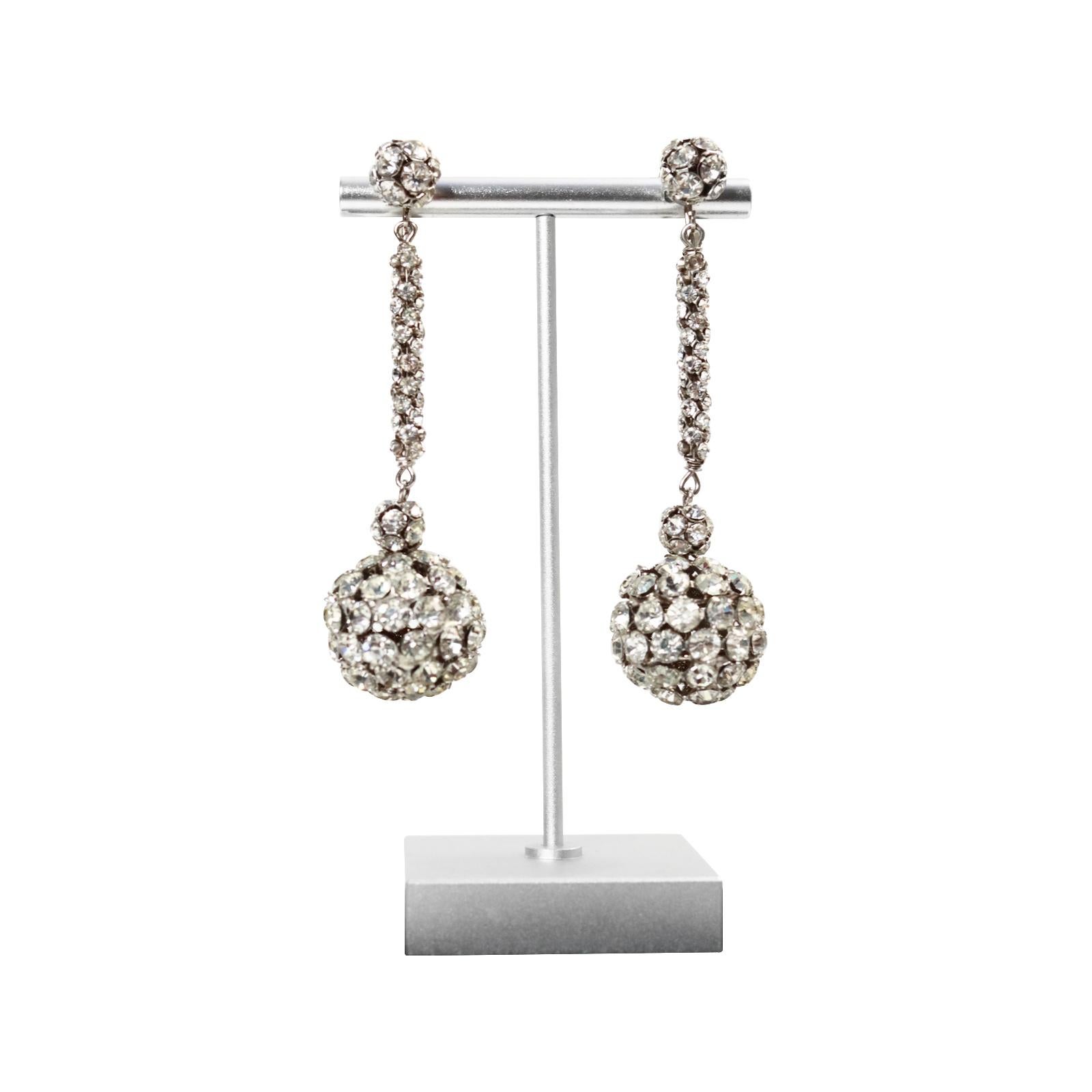 Vintage Rondell Dangle Ball  Earrings Circa 1960s In Good Condition For Sale In New York, NY