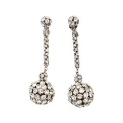 Vintage Rondelle Dangle Ball  Earrings Circa 1960s