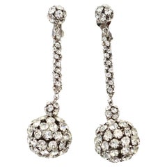 Vintage Rondelle Dangle Ball  Earrings Circa 1960s