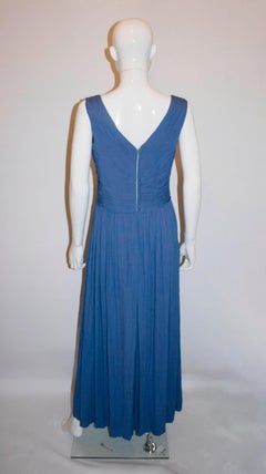 Vintage Ronerg Couture Sky Blue Jersey Gown