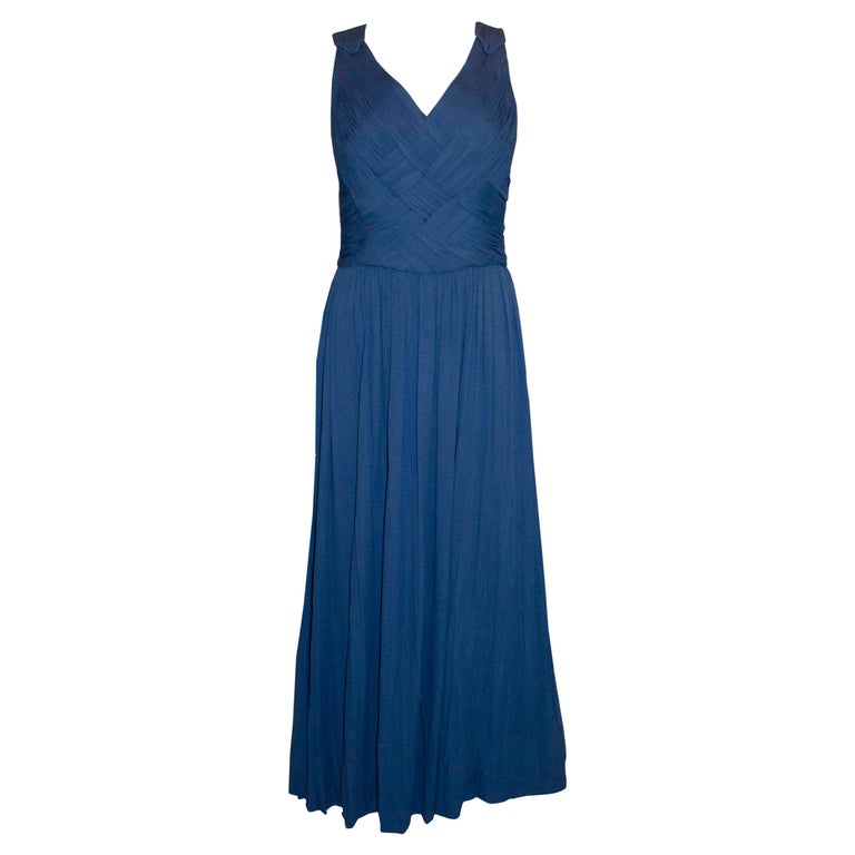 Vintage Ronerg Couture Sky Blue Jersey Gown For Sale at 1stDibs | blue jersey  dresses