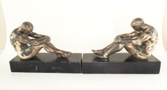 Vintage Ronson Art Deco Greek Athlete Bookends