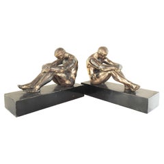 Vintage Ronson Art Deco Greek Athlete Bookends