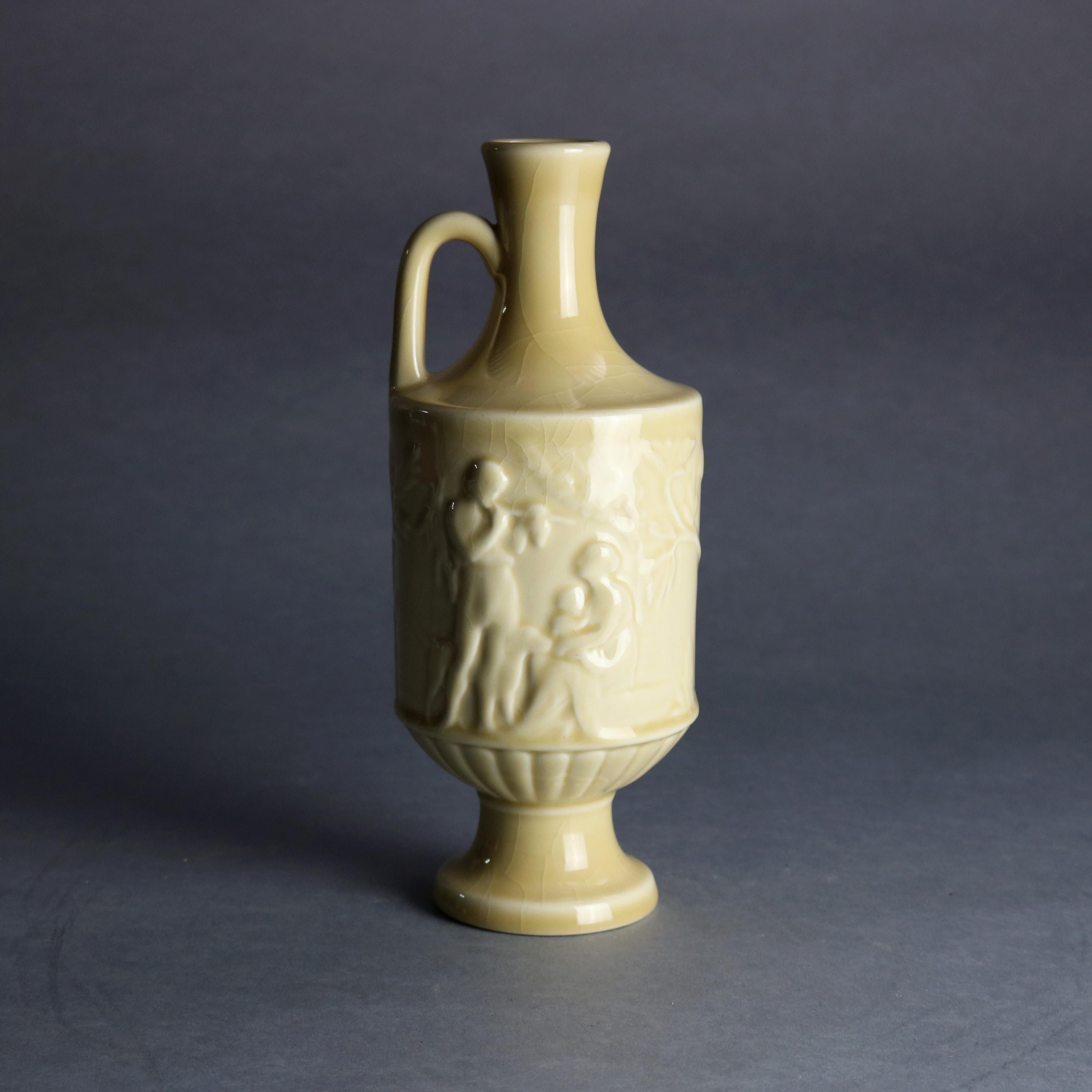 Ceramic Vintage Rookwood Art Pottery Classical Paneled Ewer, Dtd 1946