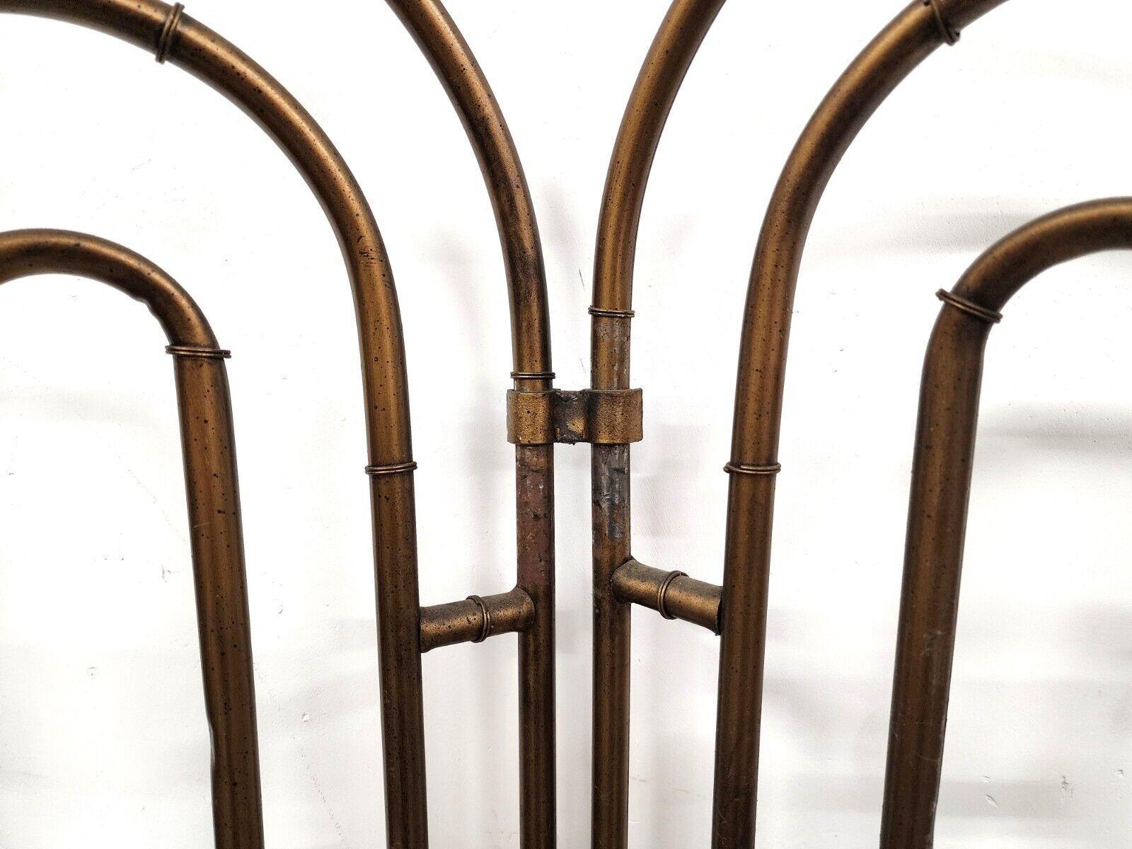 Vintage Room Divider Screen Paravent Regency Steampunk Steel In Good Condition For Sale In Lake Worth, FL