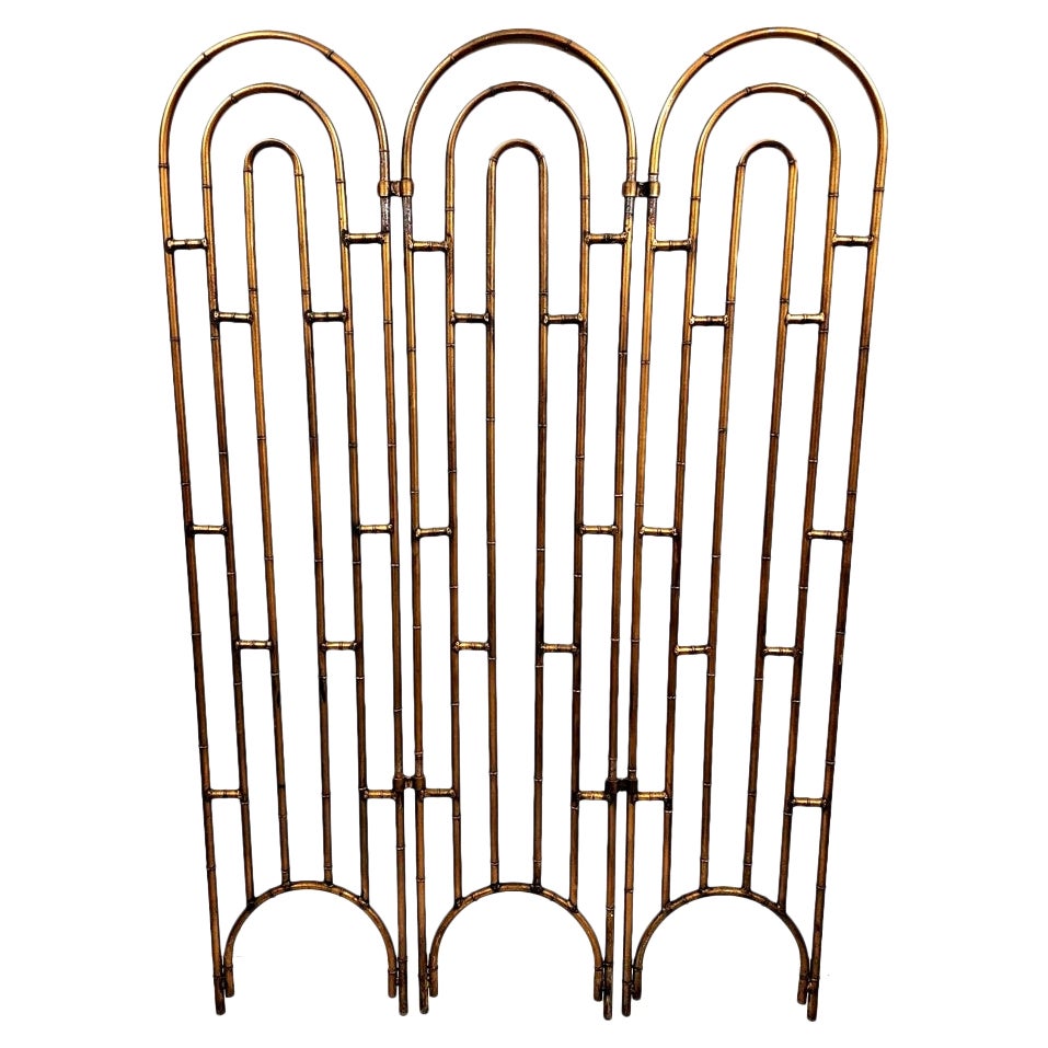 Vintage Room Divider Screen Paravent Regency Steampunk Steel