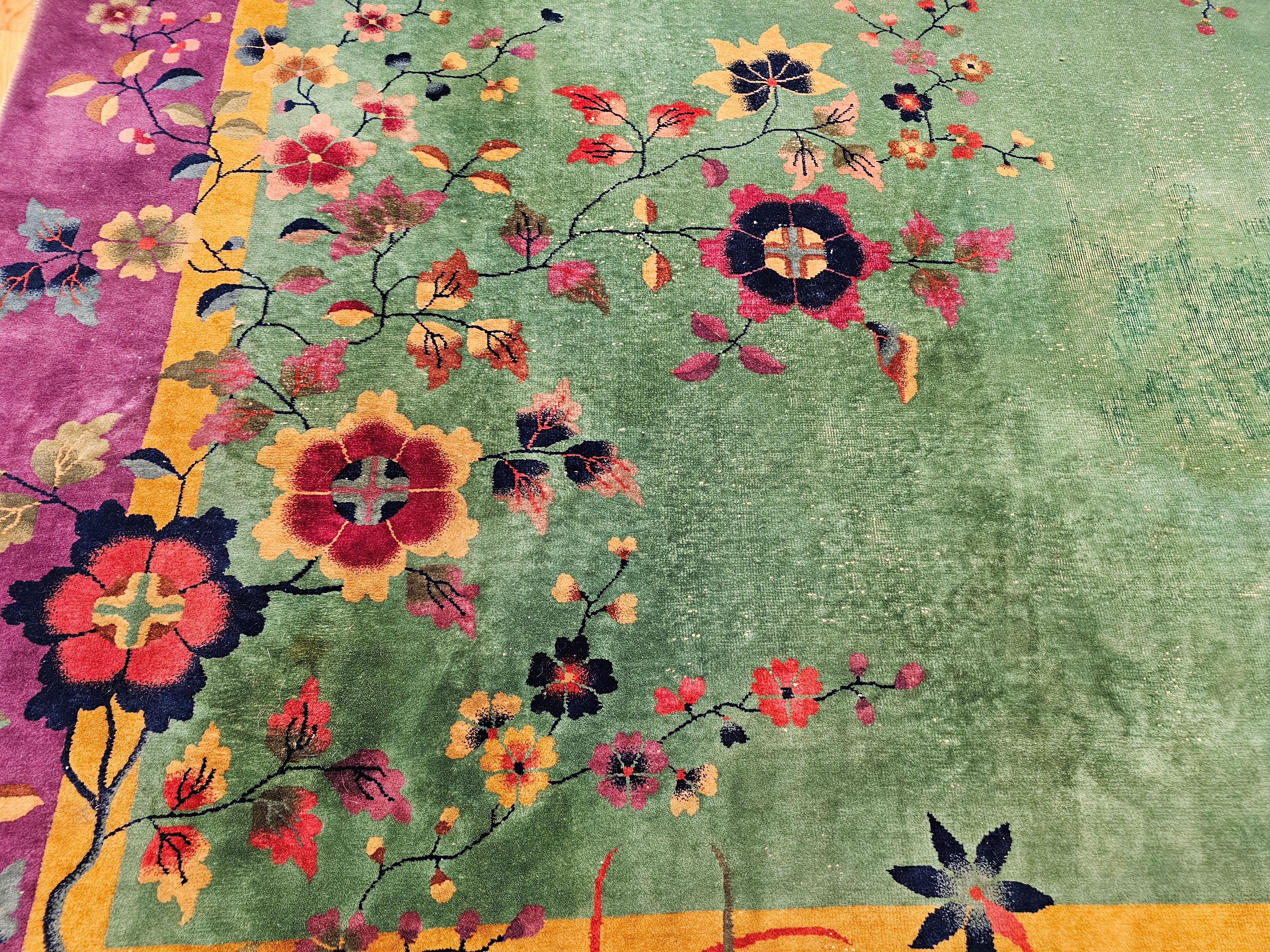 Vintage Room Size Art Deco Chinese Rug For Sale 1