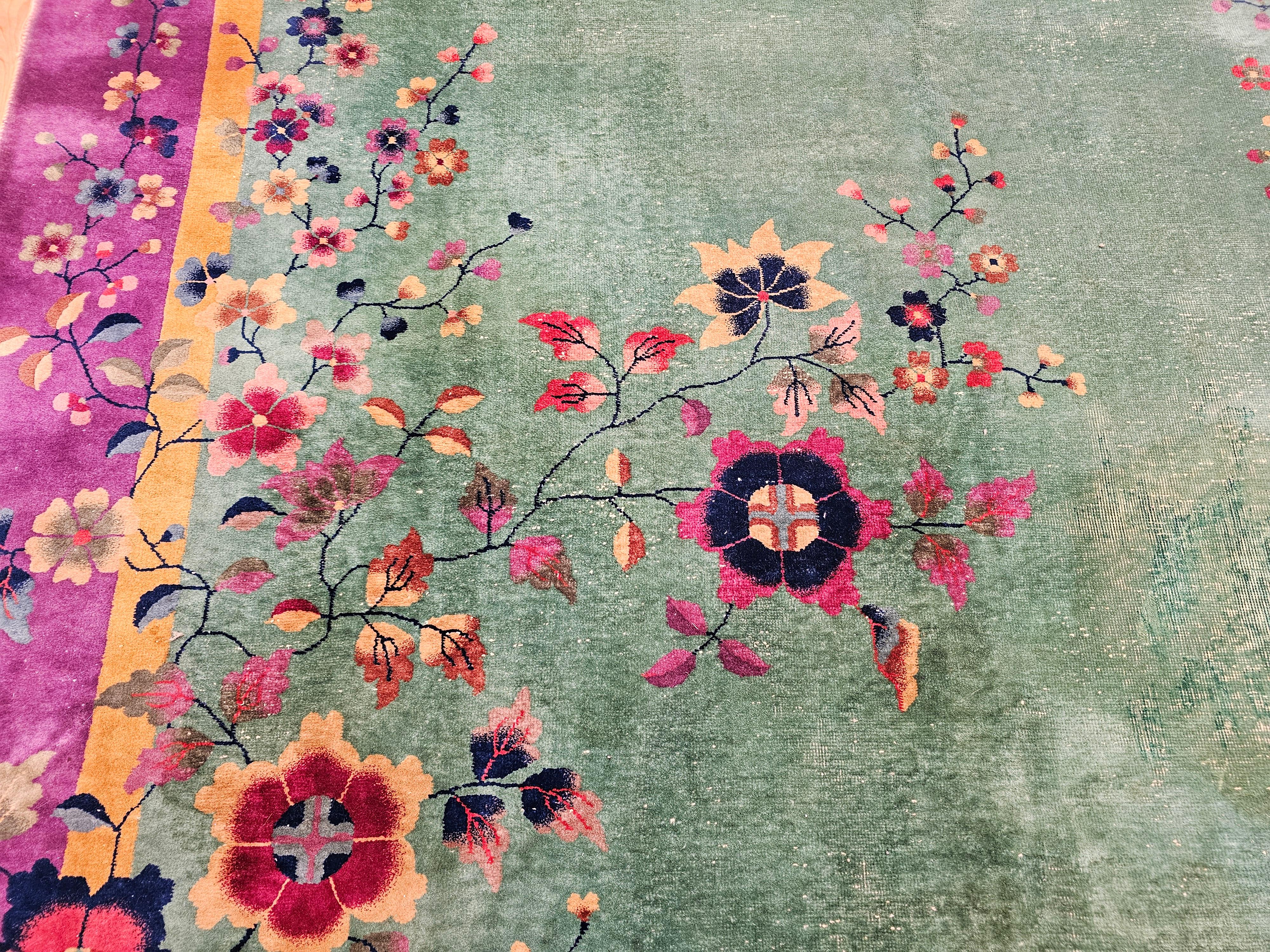 Vintage Room Size Art Deco Chinese Rug For Sale 2