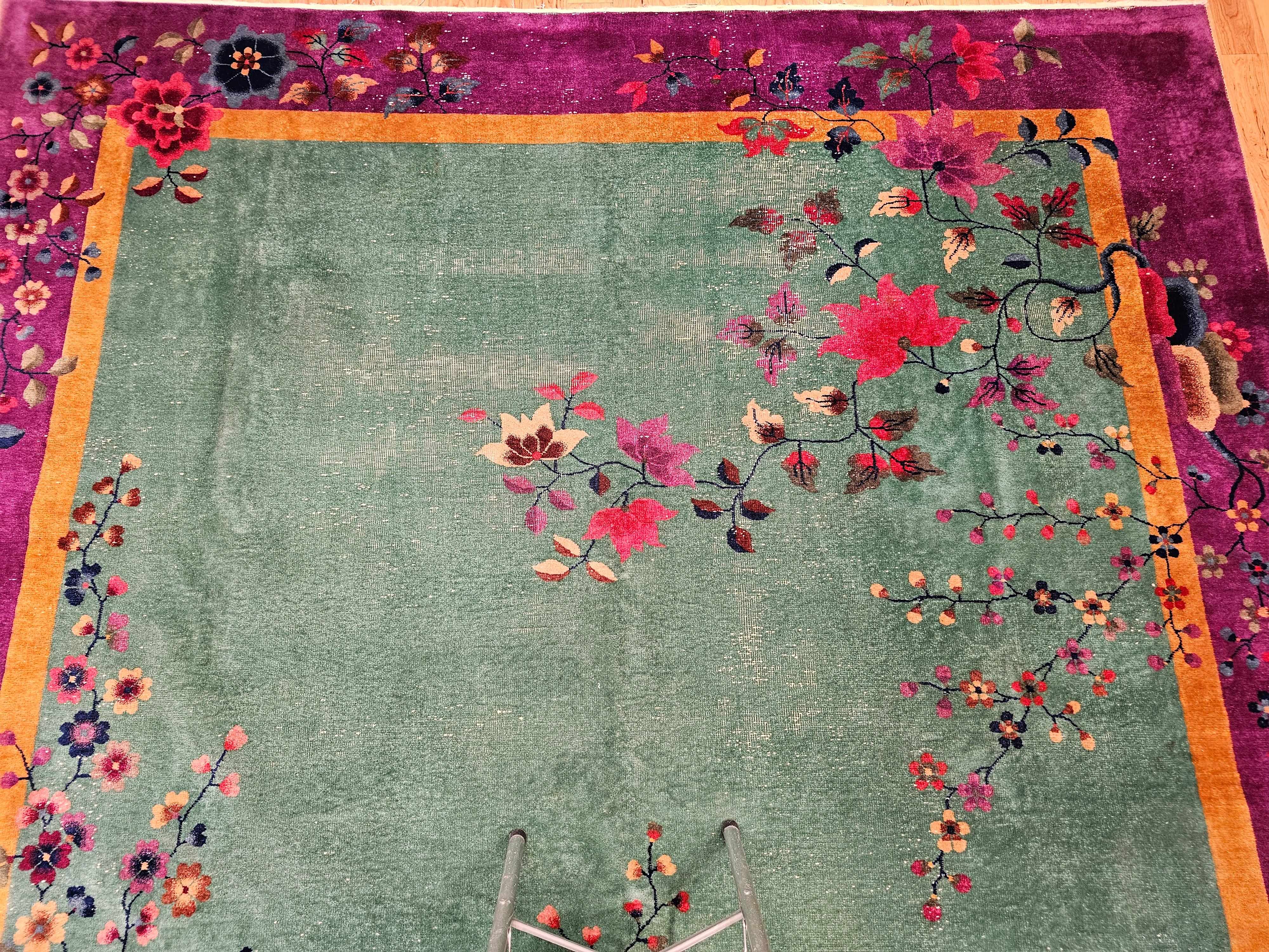20th Century Vintage Room Size Art Deco Chinese Rug For Sale
