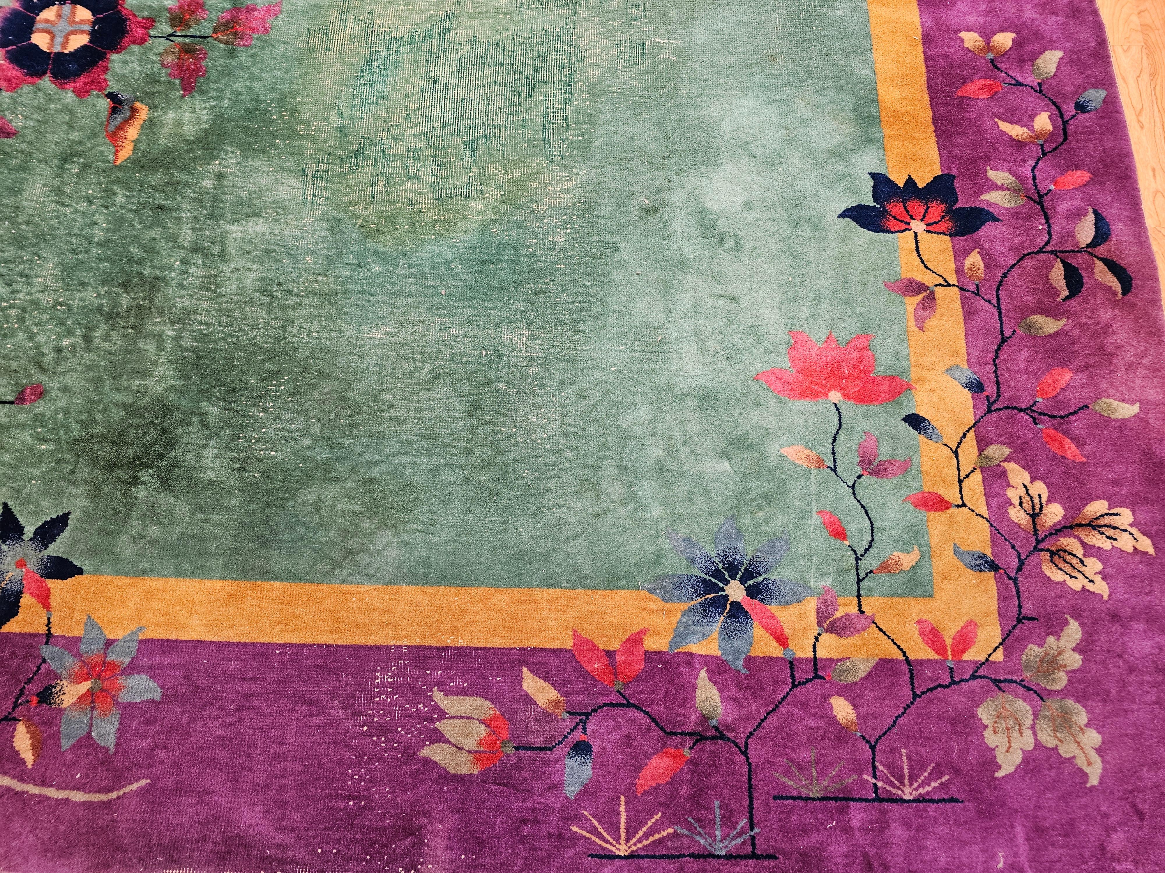 Vintage Room Size Art Deco Chinese Rug For Sale 4