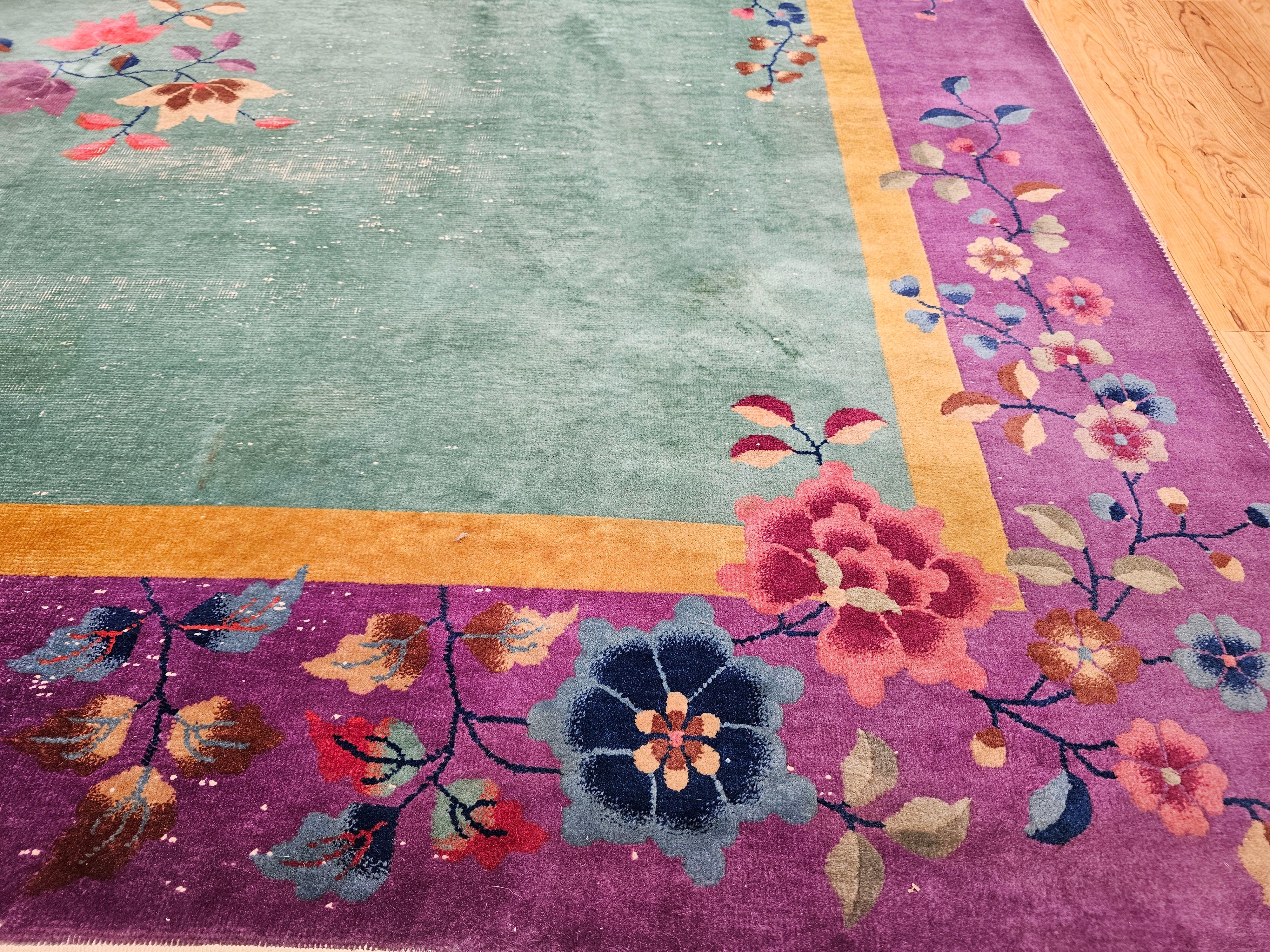Vintage Room Size Art Deco Chinese Rug For Sale 6